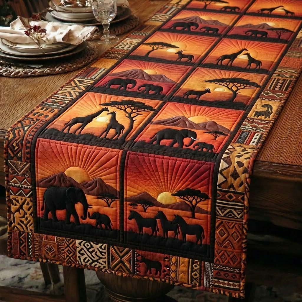 Sunset Journey Quilted Table Runner, Easter Table Runner, Spring Table Runner, Mother's Day Gifts