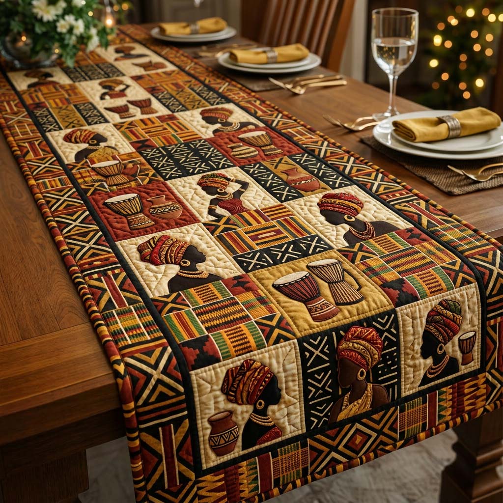 Heritage Rhythm Quilted Table Runner, Easter Table Runner, Spring Table Runner, Mother's Day Gifts
