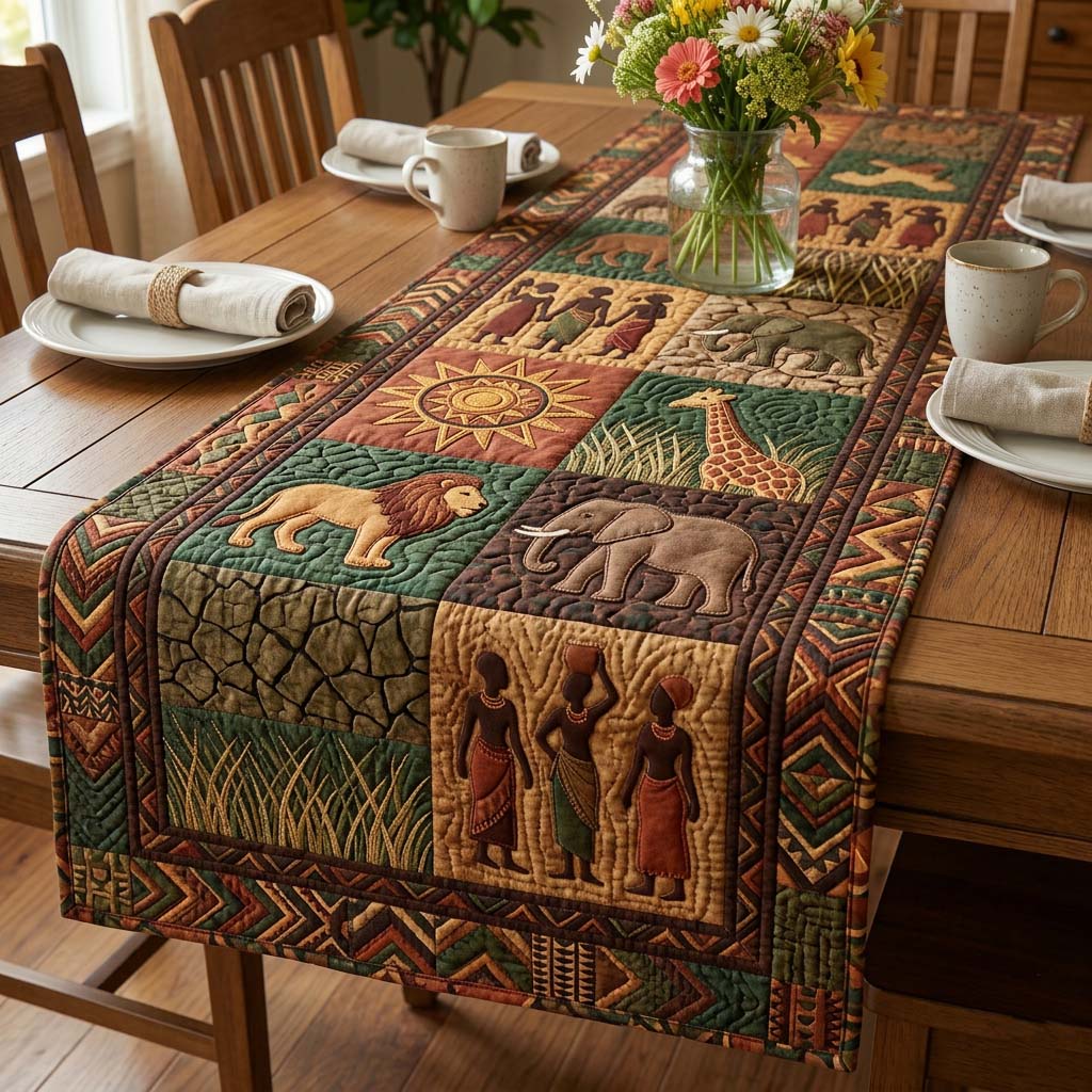 Wild Essence Quilted Table Runner, Easter Table Runner, Spring Table Runner, Mother's Day Gifts