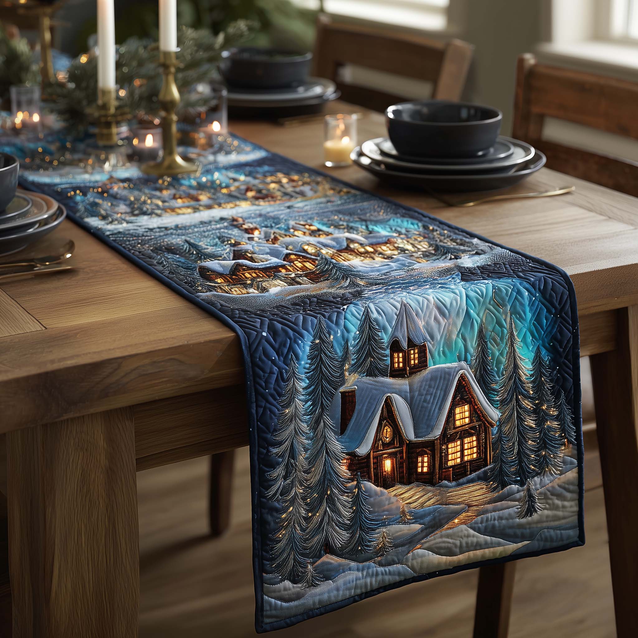 Winter Serenity Quilted Table Runner, Easter Table Runner, Spring Table Runner, Mother's Day Gifts