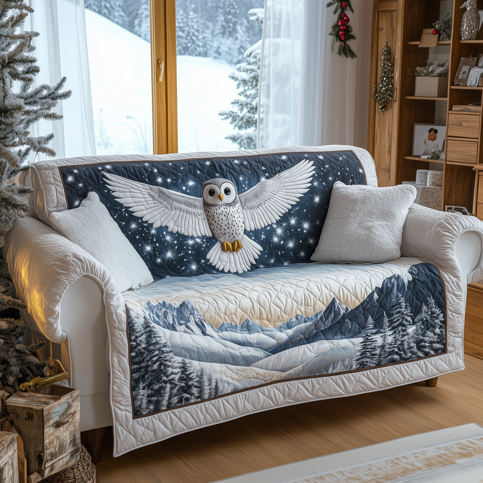 Frost Wing Quilted Sofa Cover Fall Halloween Decor For Sofa Couch