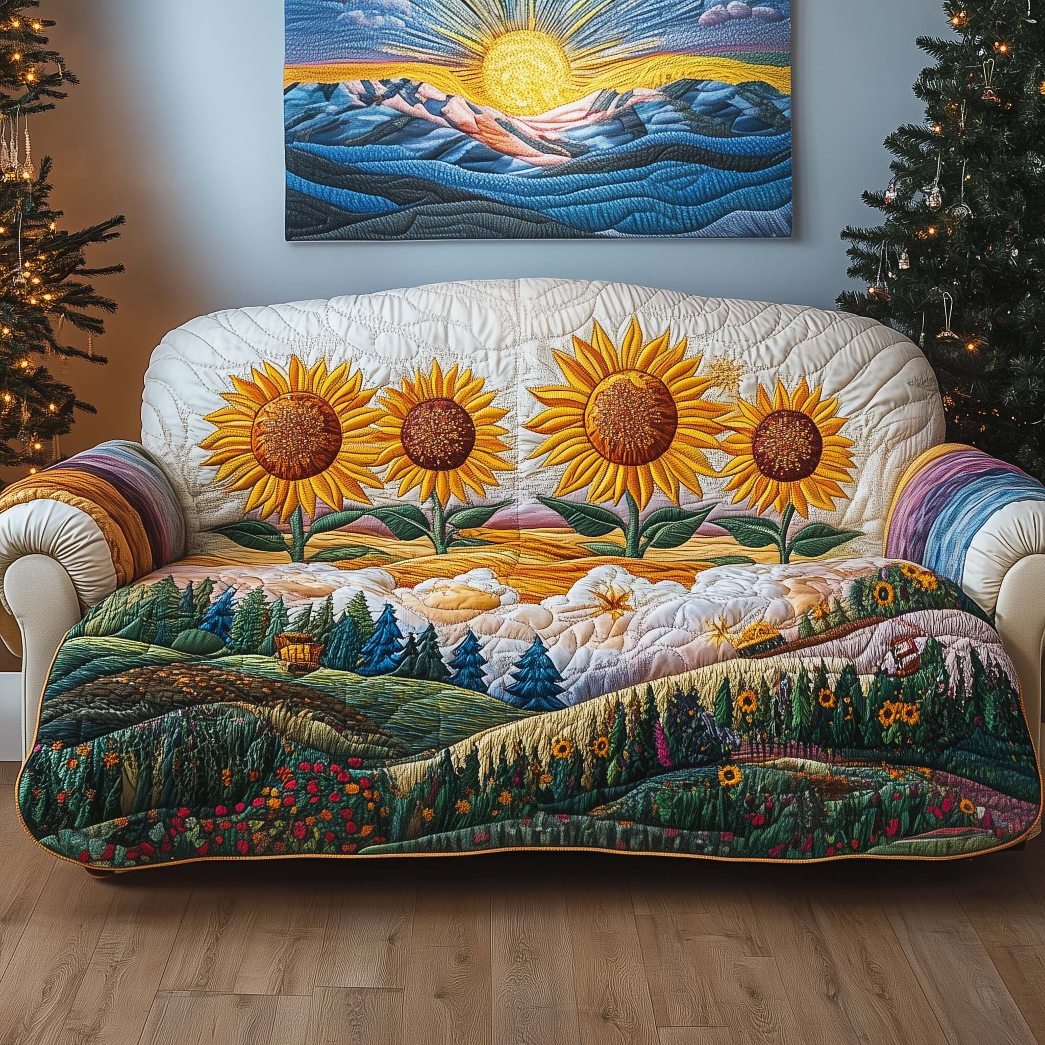 Magical Serenity Quilted Sofa Cover Fall Halloween Decor For Sofa Couch