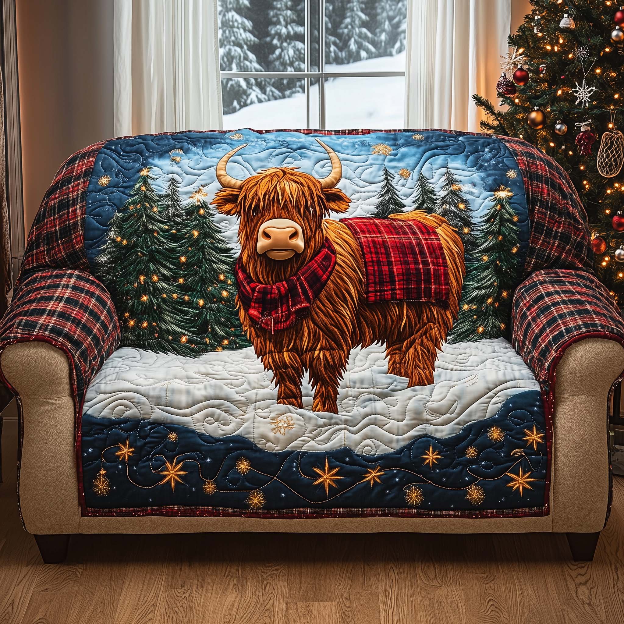 Forest Guardian Quilted Sofa Cover Fall Halloween Decor For Sofa Couch