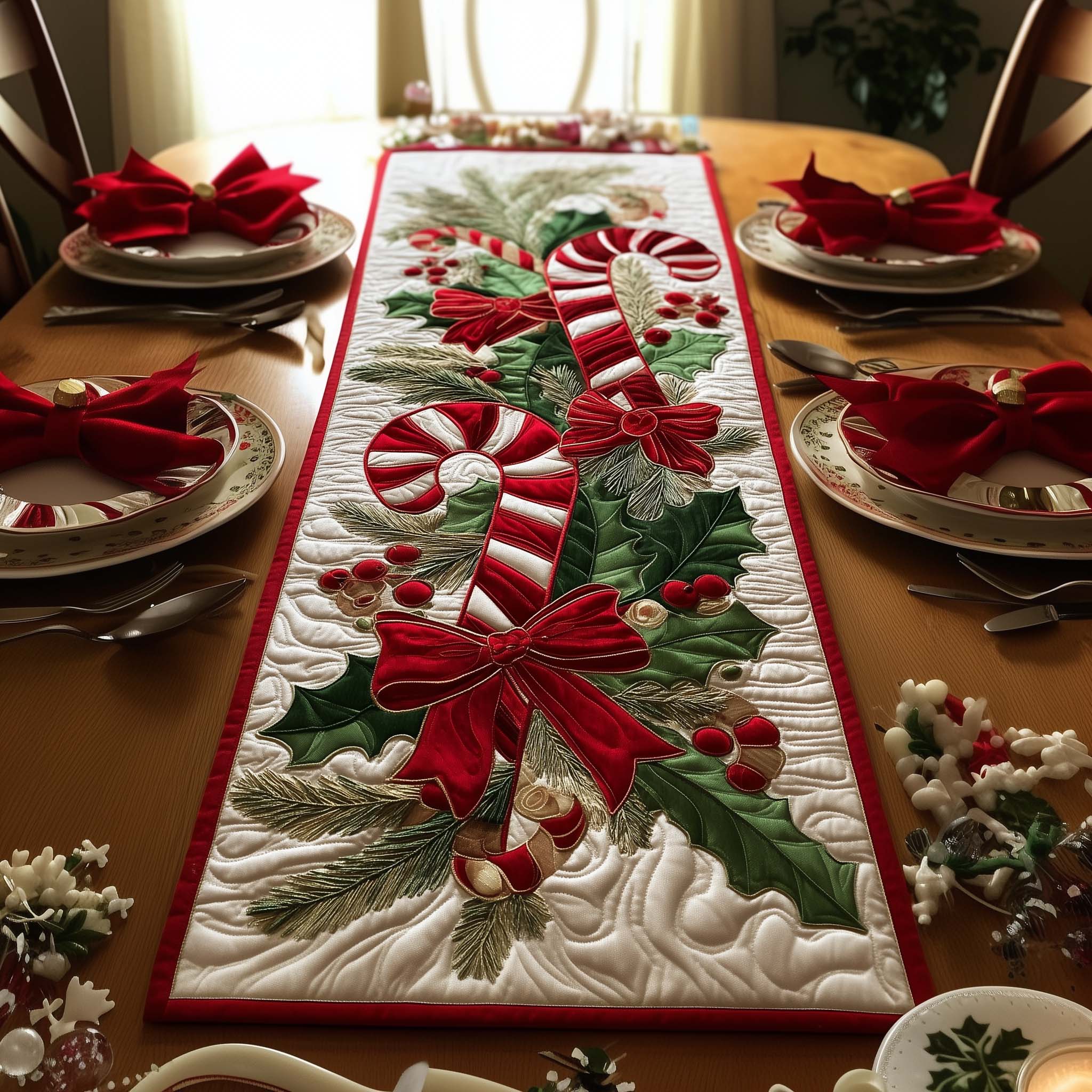 Candy Cane Quilted Table Runner, Easter Table Runner, Spring Table Runner, Mother's Day Gifts