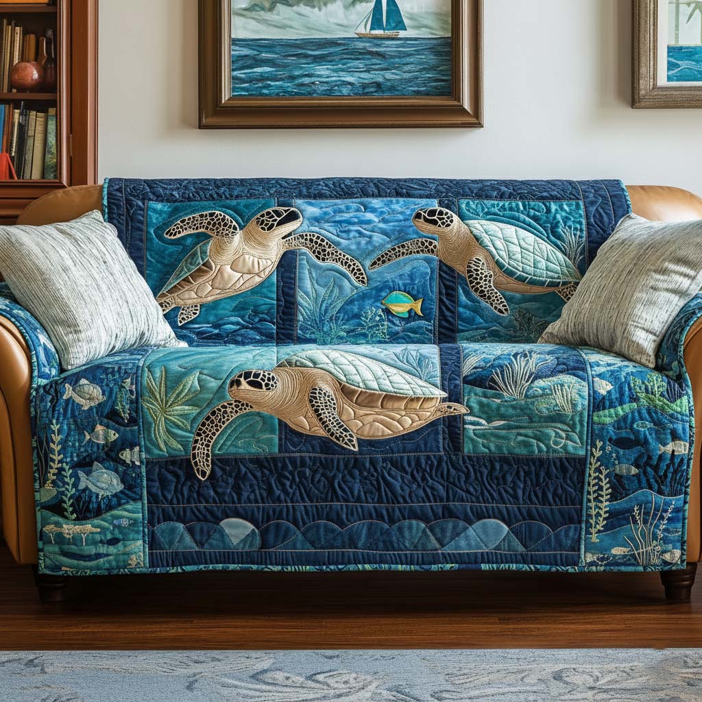 Ocean Drift Quilted Sofa Cover Fall Halloween Decor For Sofa Couch