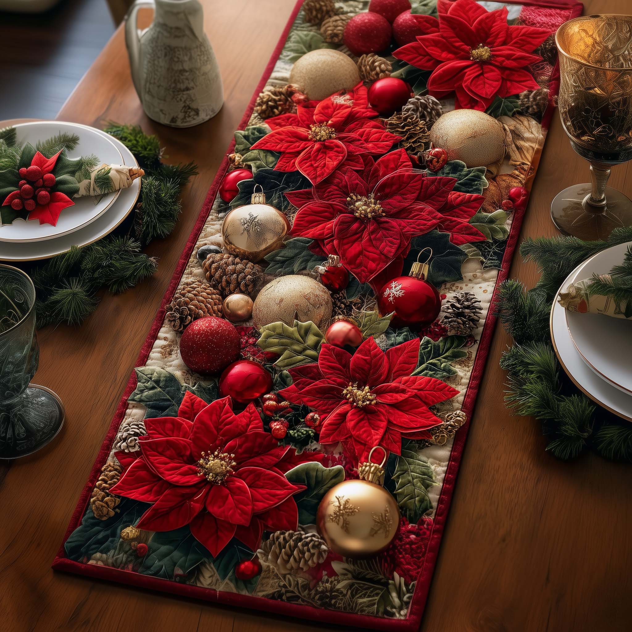 Christmas Luxe Quilted Table Runner, Easter Table Runner, Spring Table Runner, Mother's Day Gifts