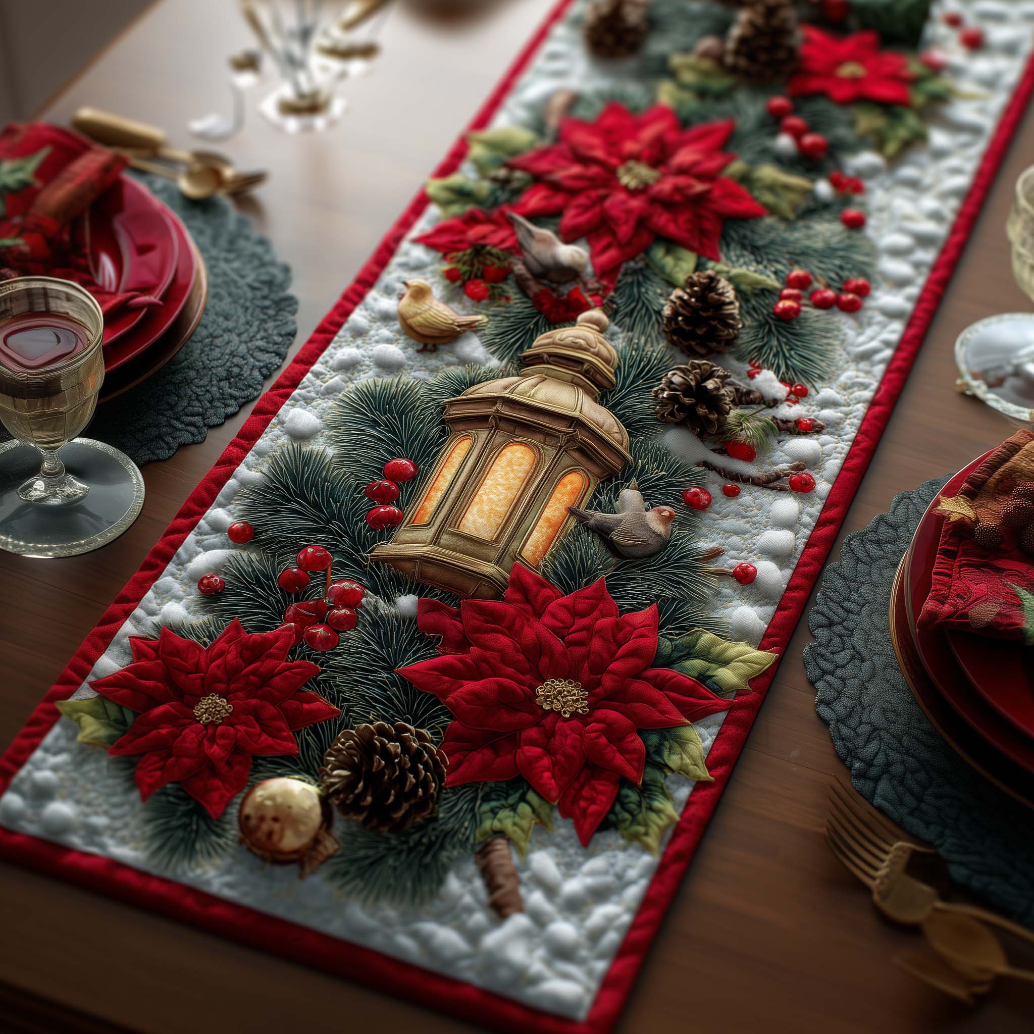 Festive Lantern Quilted Table Runner, Easter Table Runner, Spring Table Runner, Mother's Day Gifts