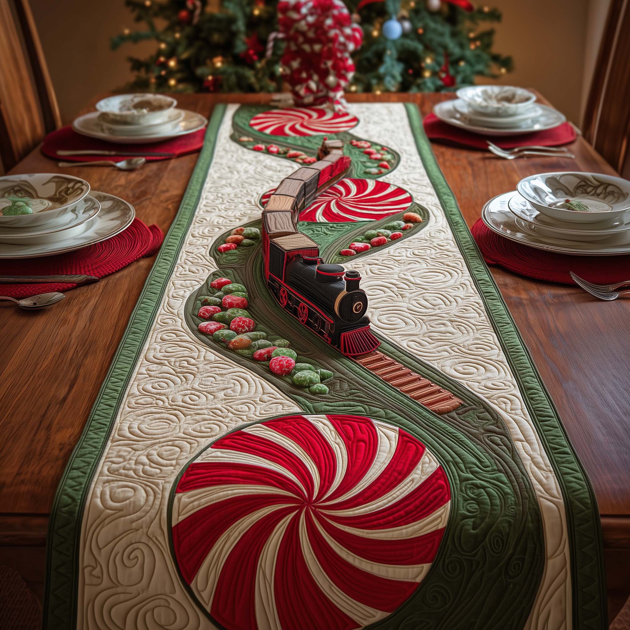 Candy Train Quilted Table Runner, Easter Table Runner, Spring Table Runner, Mother's Day Gifts