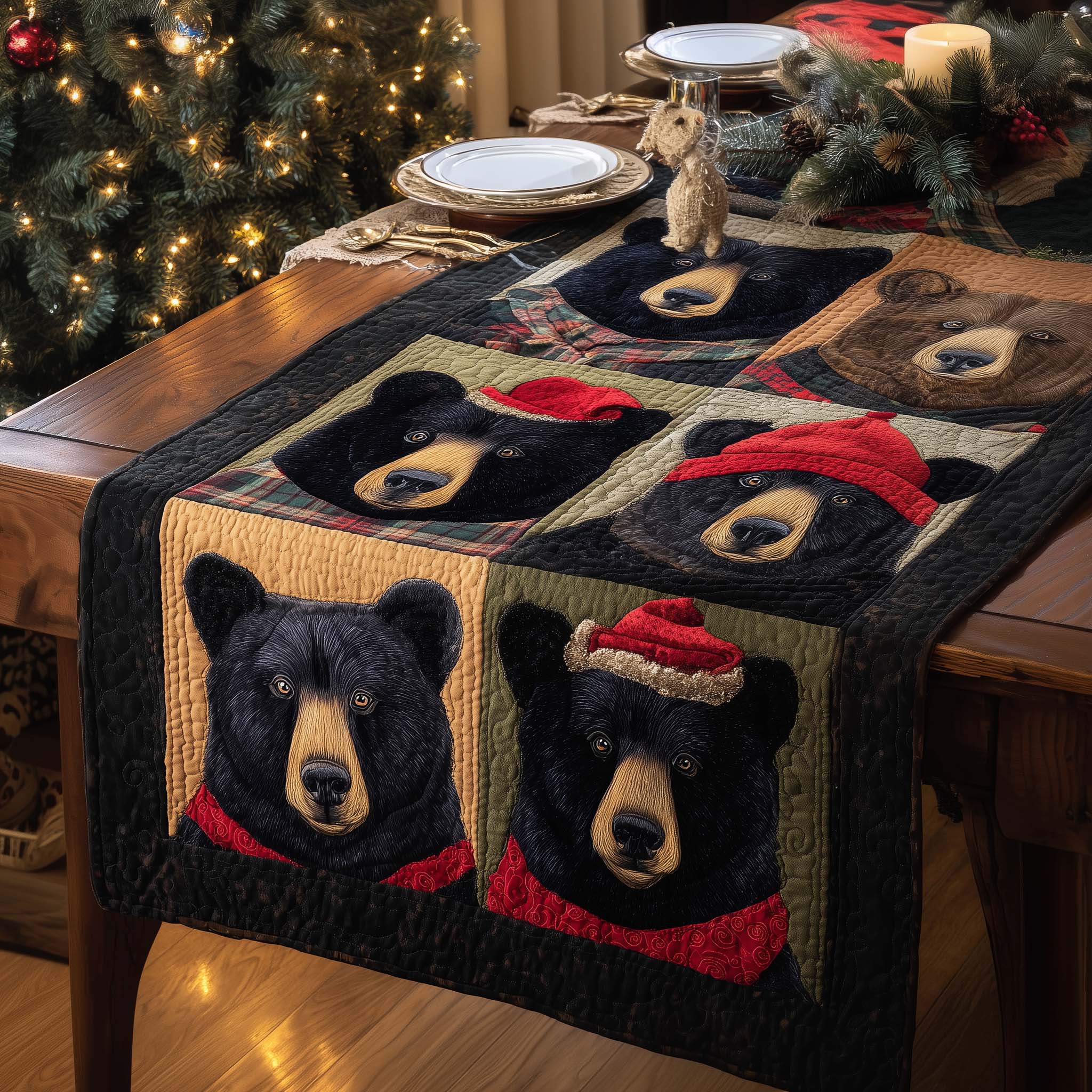 Winter Bears Quilted Table Runner, Easter Table Runner, Spring Table Runner, Mother's Day Gifts