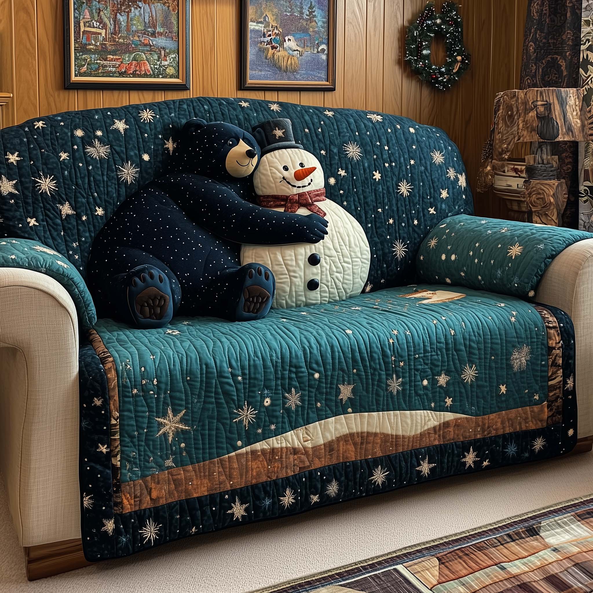 Cozy Hug Quilted Sofa Cover Fall Halloween Decor For Sofa Couch