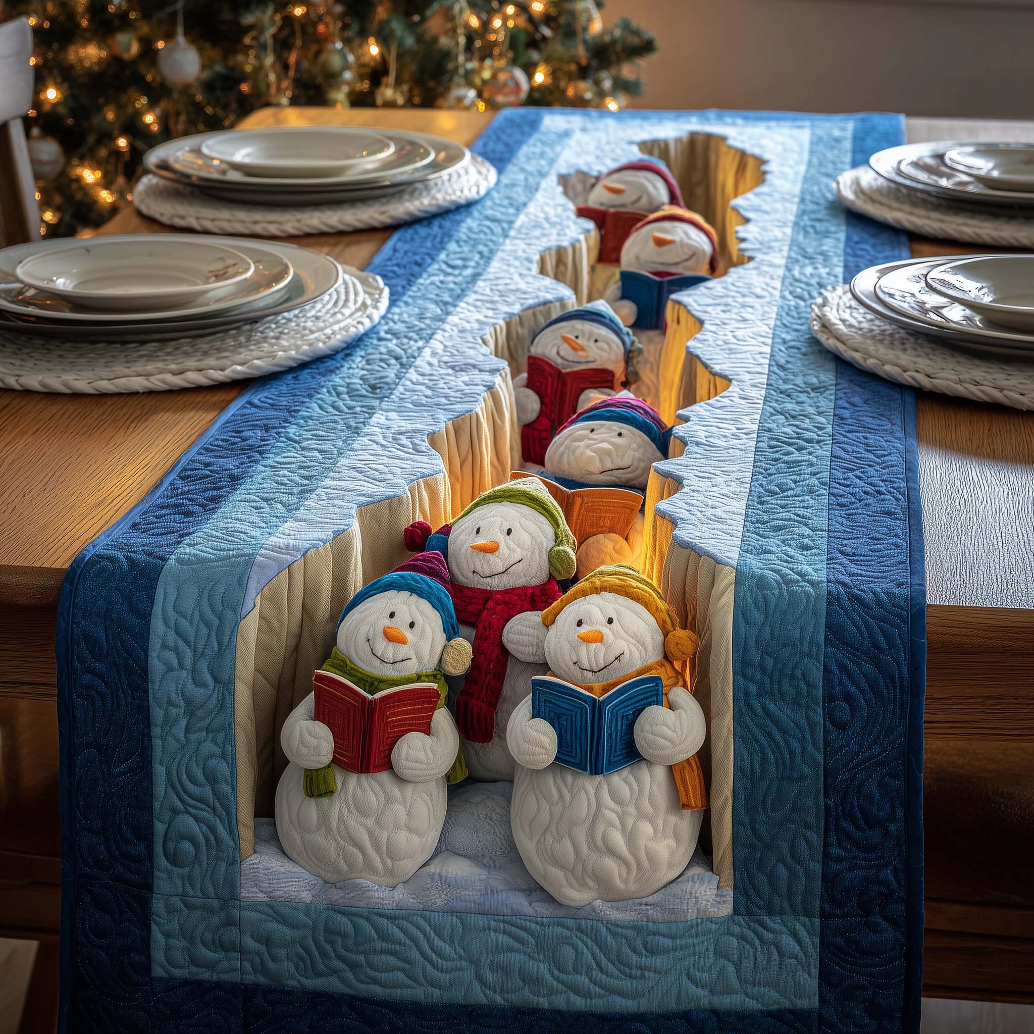 Snow Choir Quilted Table Runner, Easter Table Runner, Spring Table Runner, Mother's Day Gifts