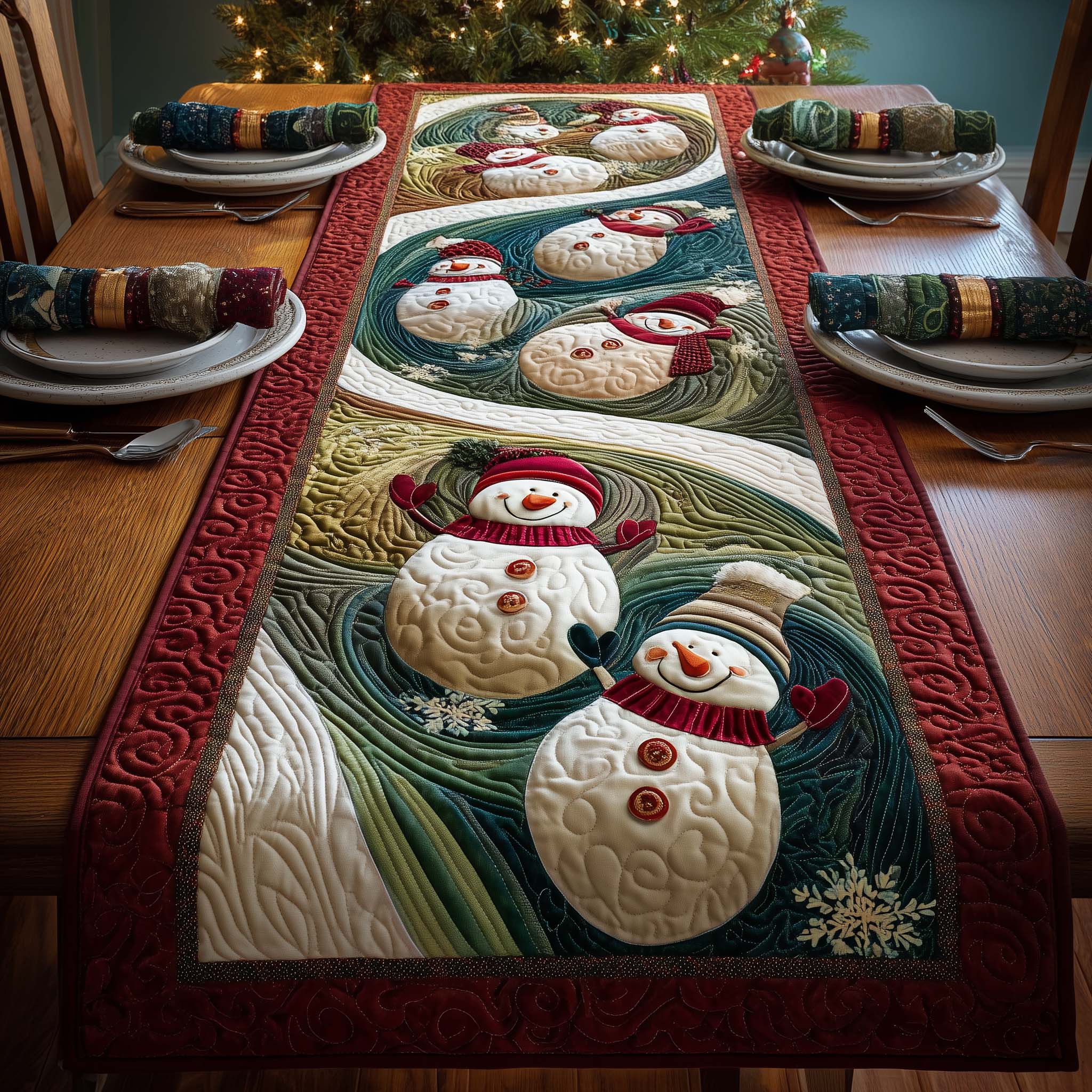 Winter Slide Quilted Table Runner, Easter Table Runner, Spring Table Runner, Mother's Day Gifts