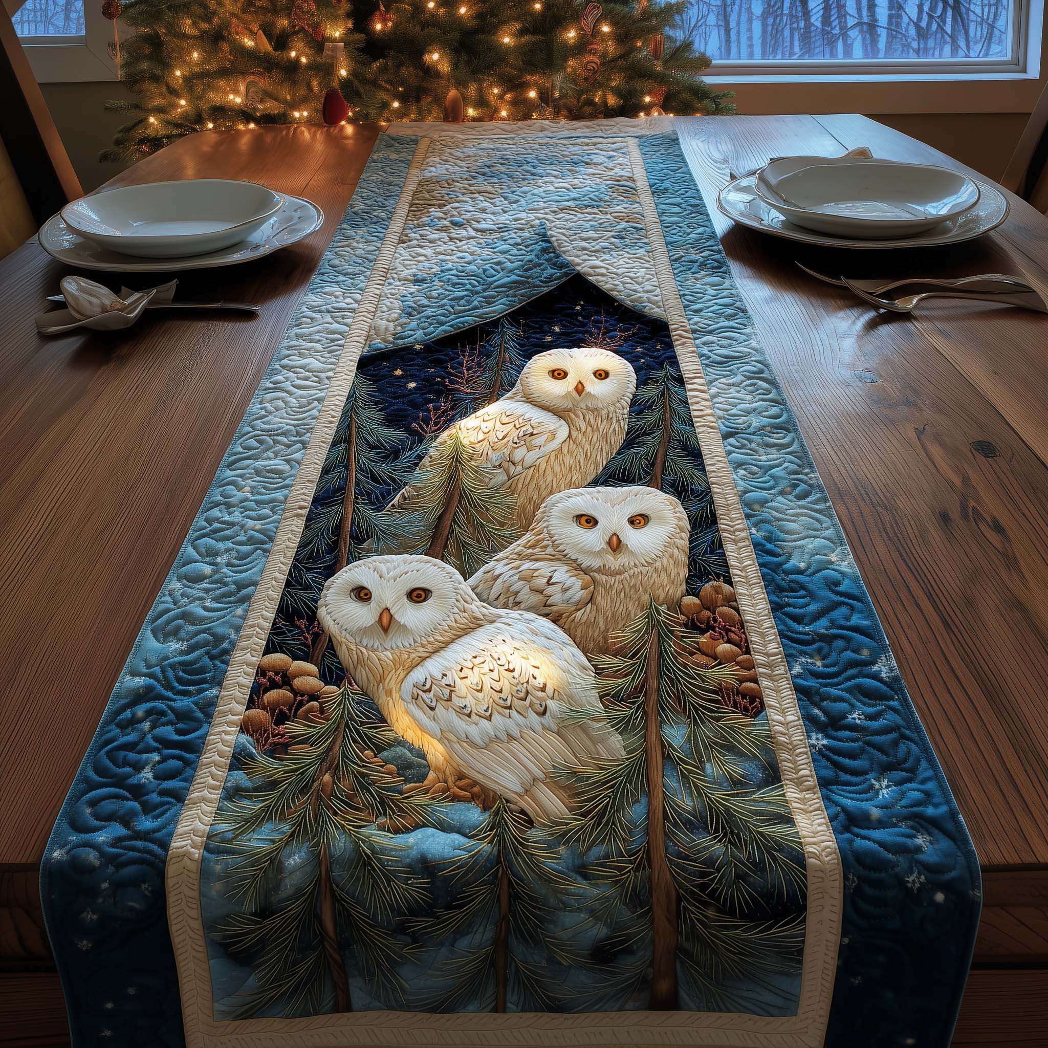 Owl Canyon Quilted Table Runner, Easter Table Runner, Spring Table Runner, Mother's Day Gifts