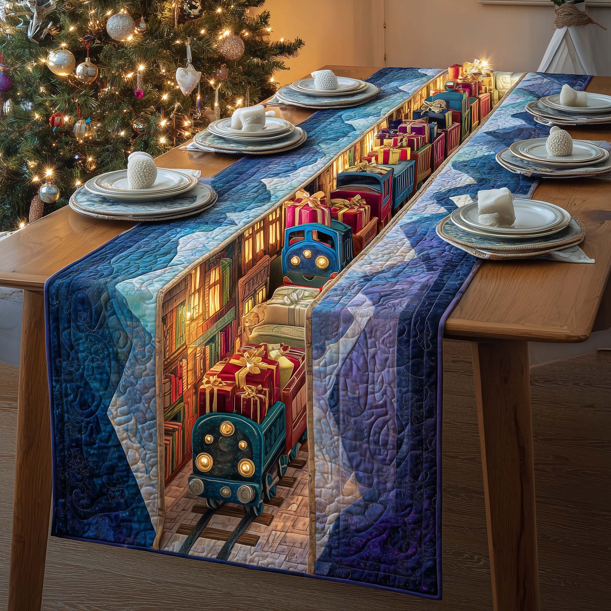 Book Express Quilted Table Runner, Easter Table Runner, Spring Table Runner, Mother's Day Gifts