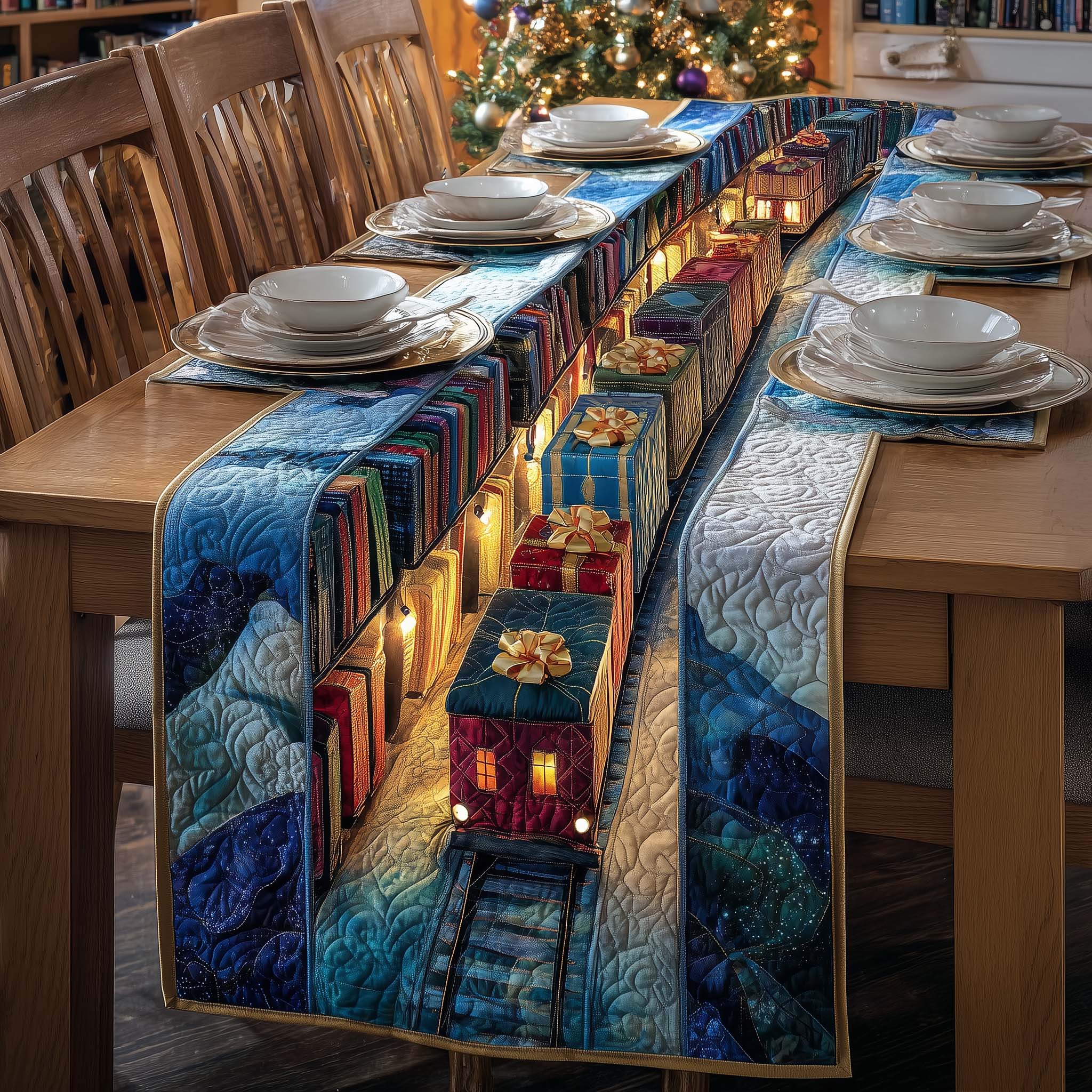 Library Gorge Quilted Table Runner, Easter Table Runner, Spring Table Runner, Mother's Day Gifts