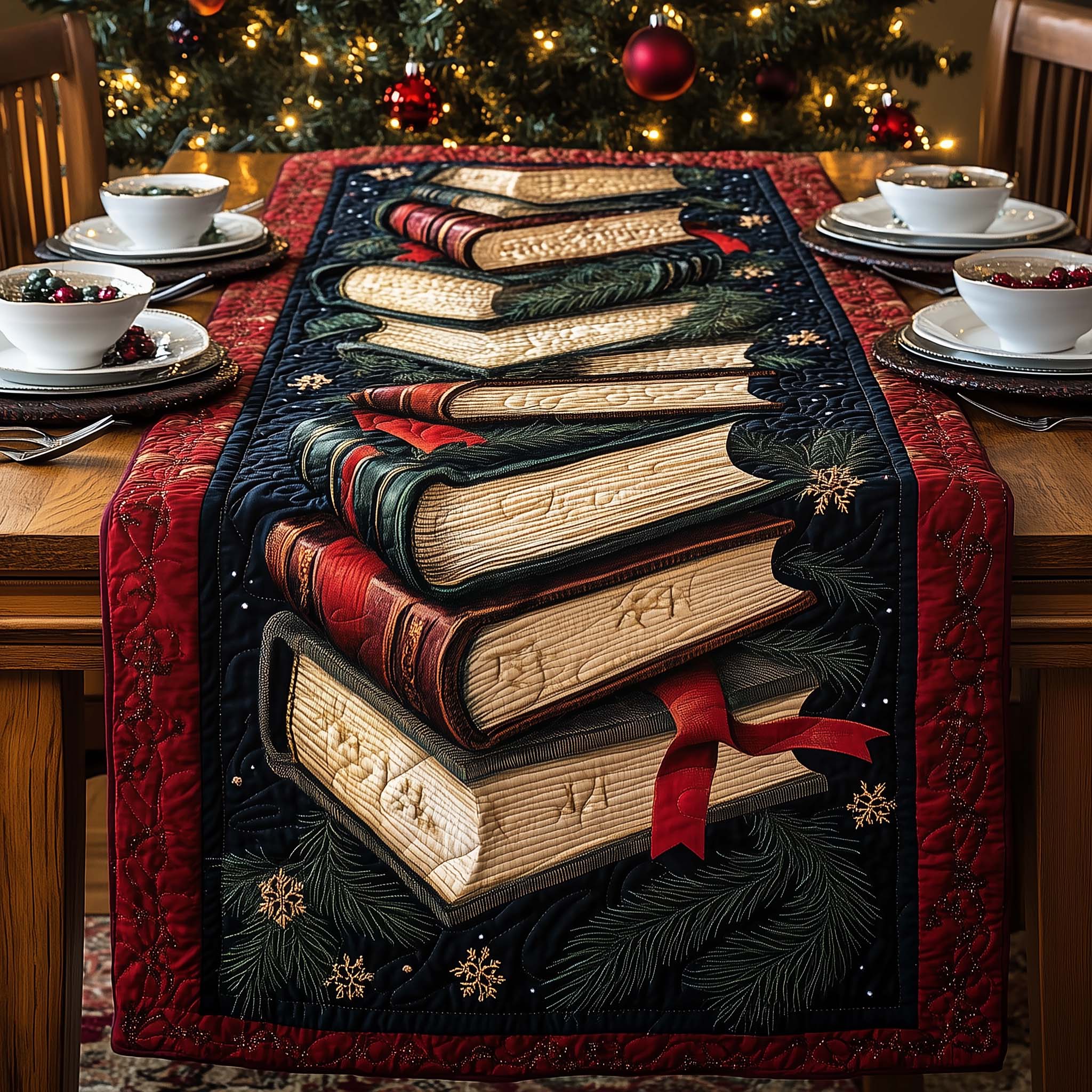 Story Stack Quilted Table Runner, Easter Table Runner, Spring Table Runner, Mother's Day Gifts