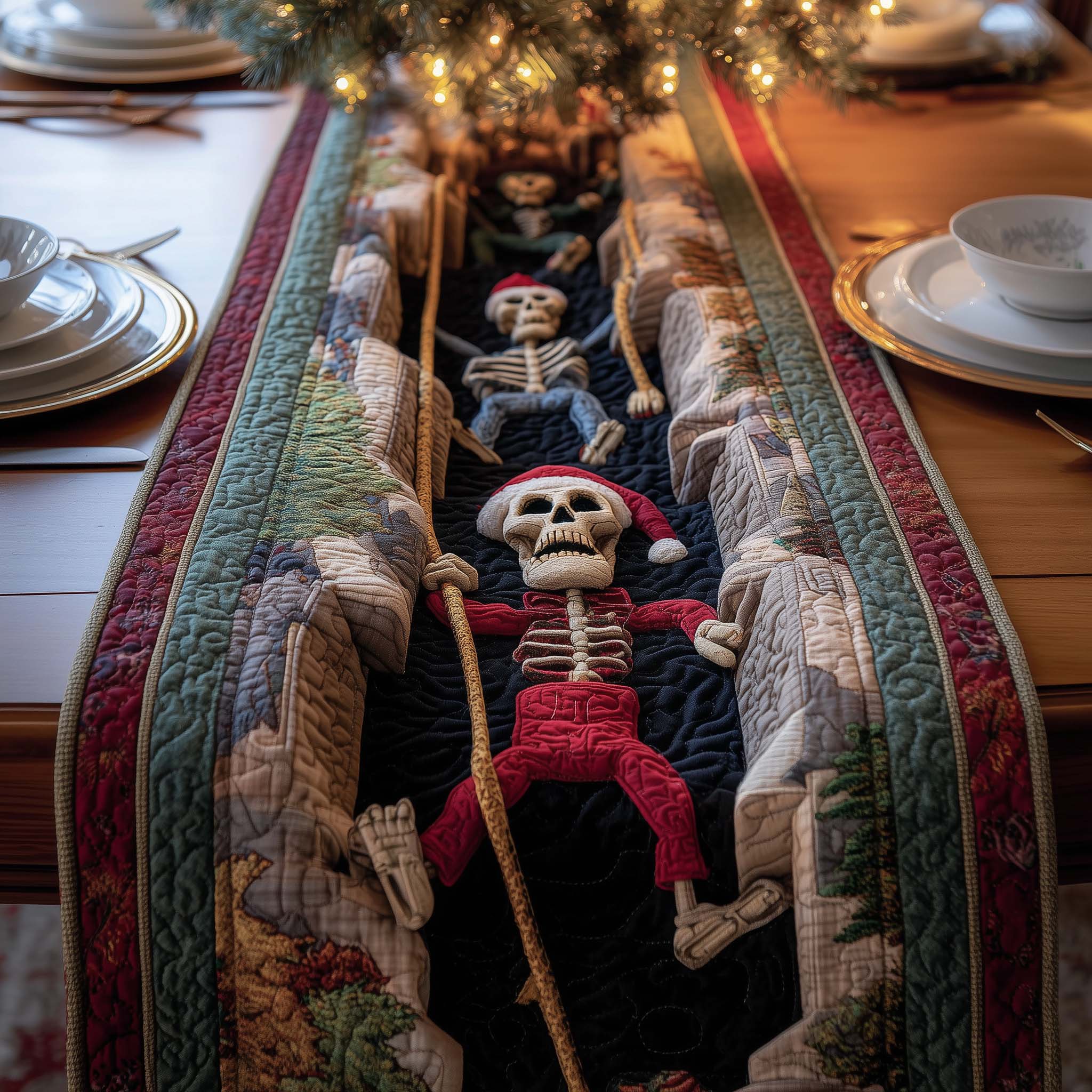 Santa Bones Quilted Table Runner, Easter Table Runner, Spring Table Runner, Mother's Day Gifts