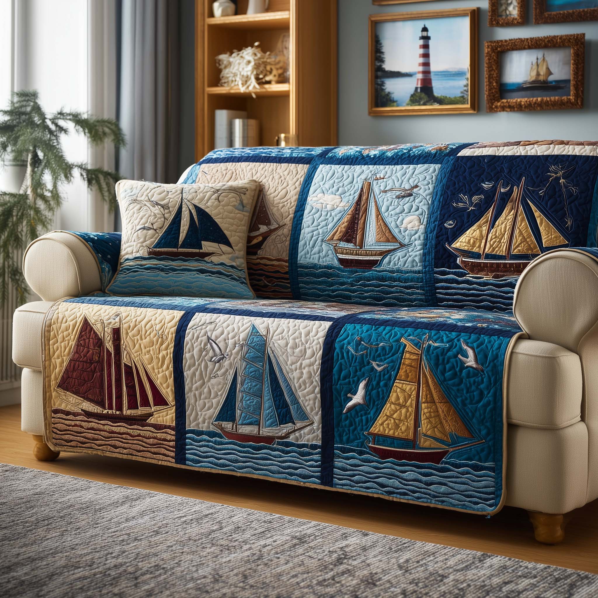 Sail Panels Quilted Sofa Cover Fall Halloween Decor For Sofa Couch
