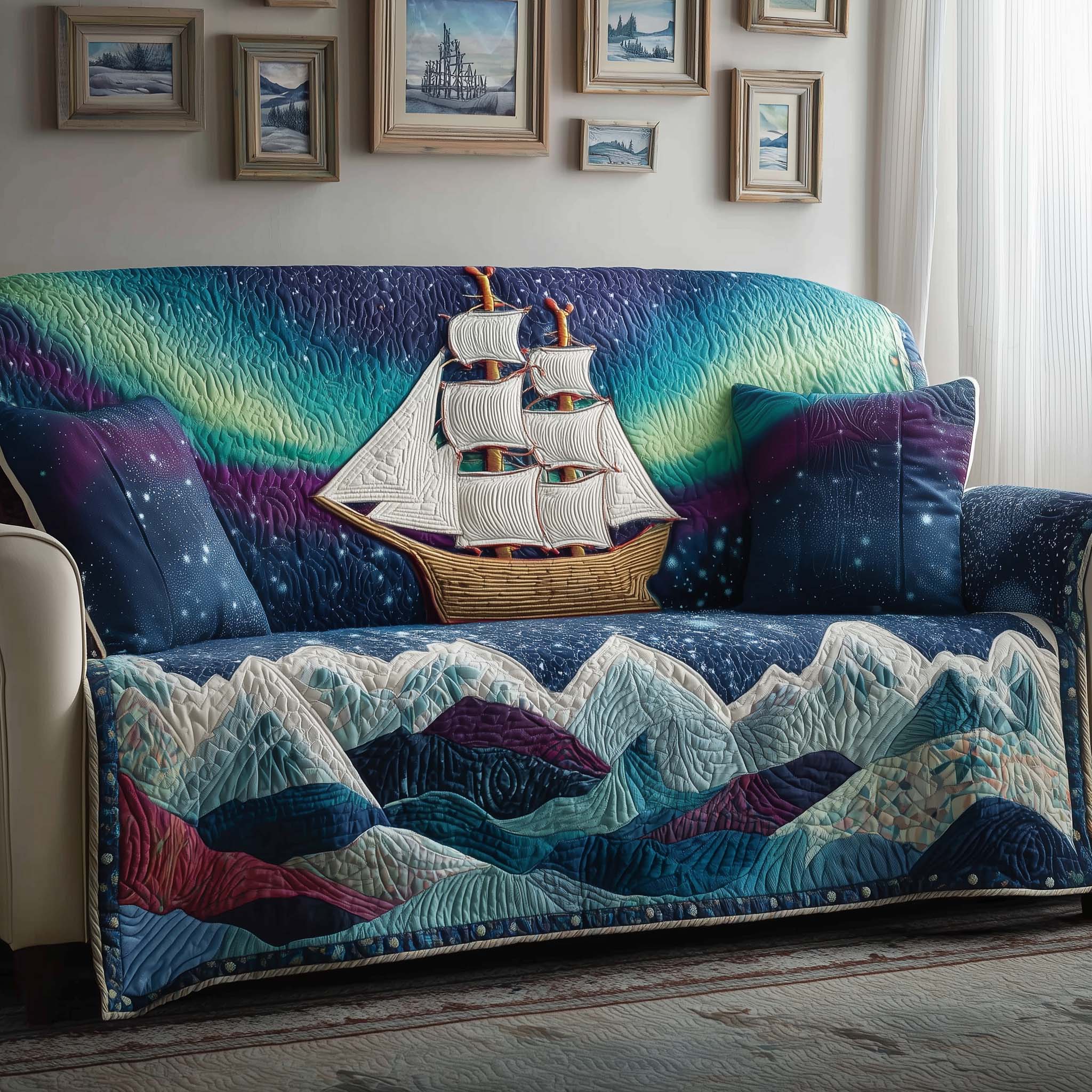 Aurora Voyage Quilted Sofa Cover Fall Halloween Decor For Sofa Couch