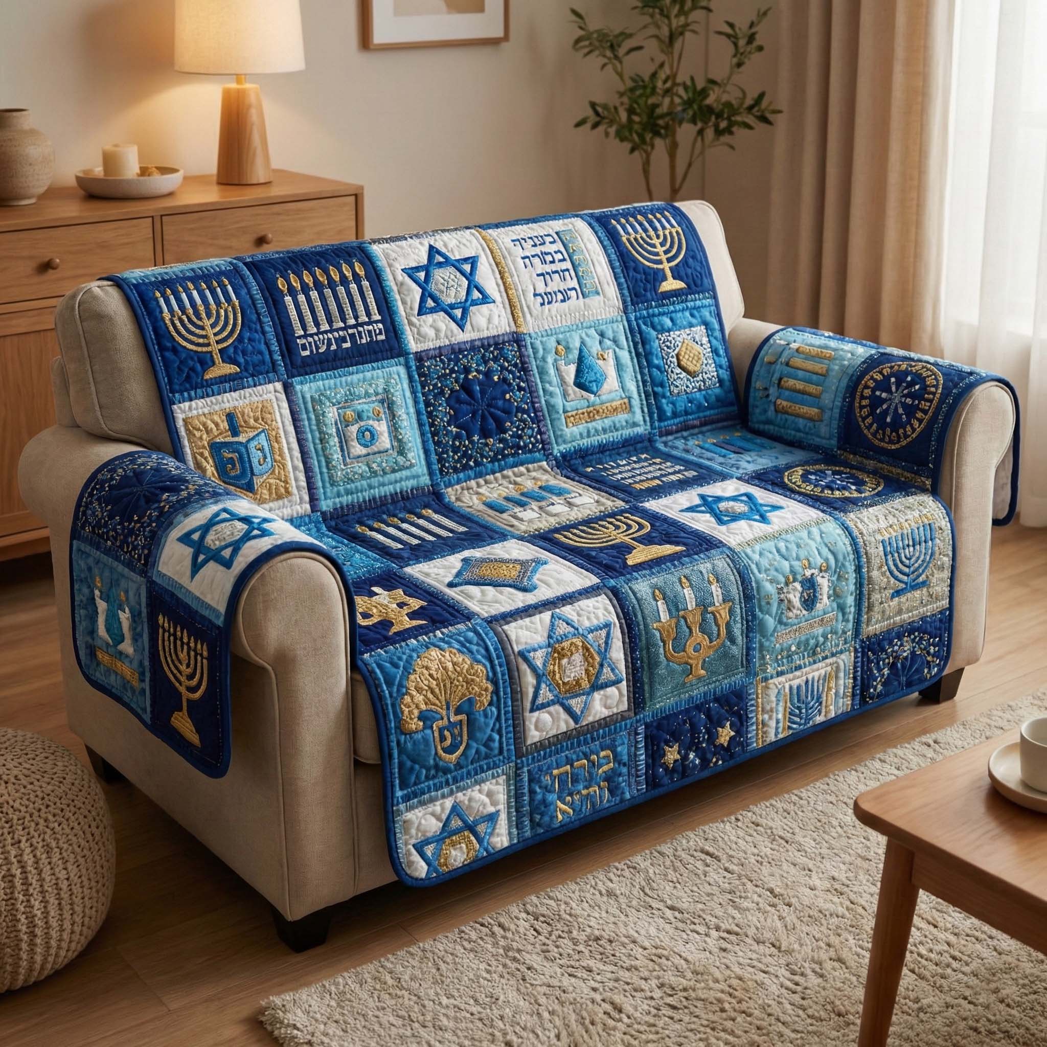 Festival Icons Quilted Sofa Cover Fall Halloween Decor For Sofa Couch