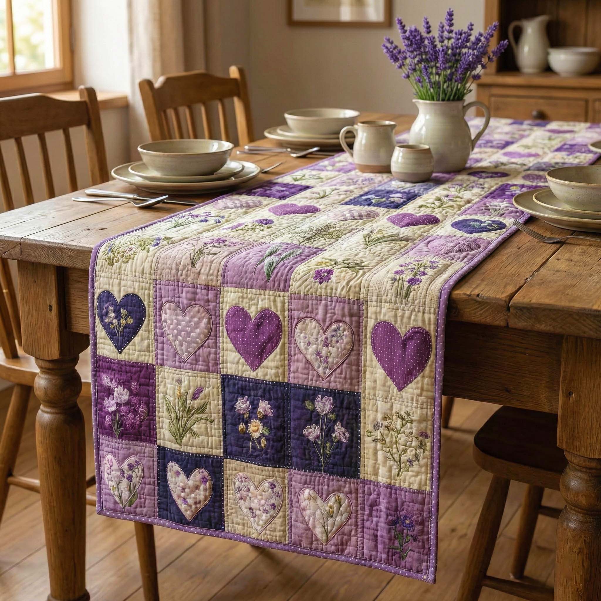 Blossom Grace Quilted Table Runner, Easter Table Runner, Spring Table Runner, Mother's Day Gifts