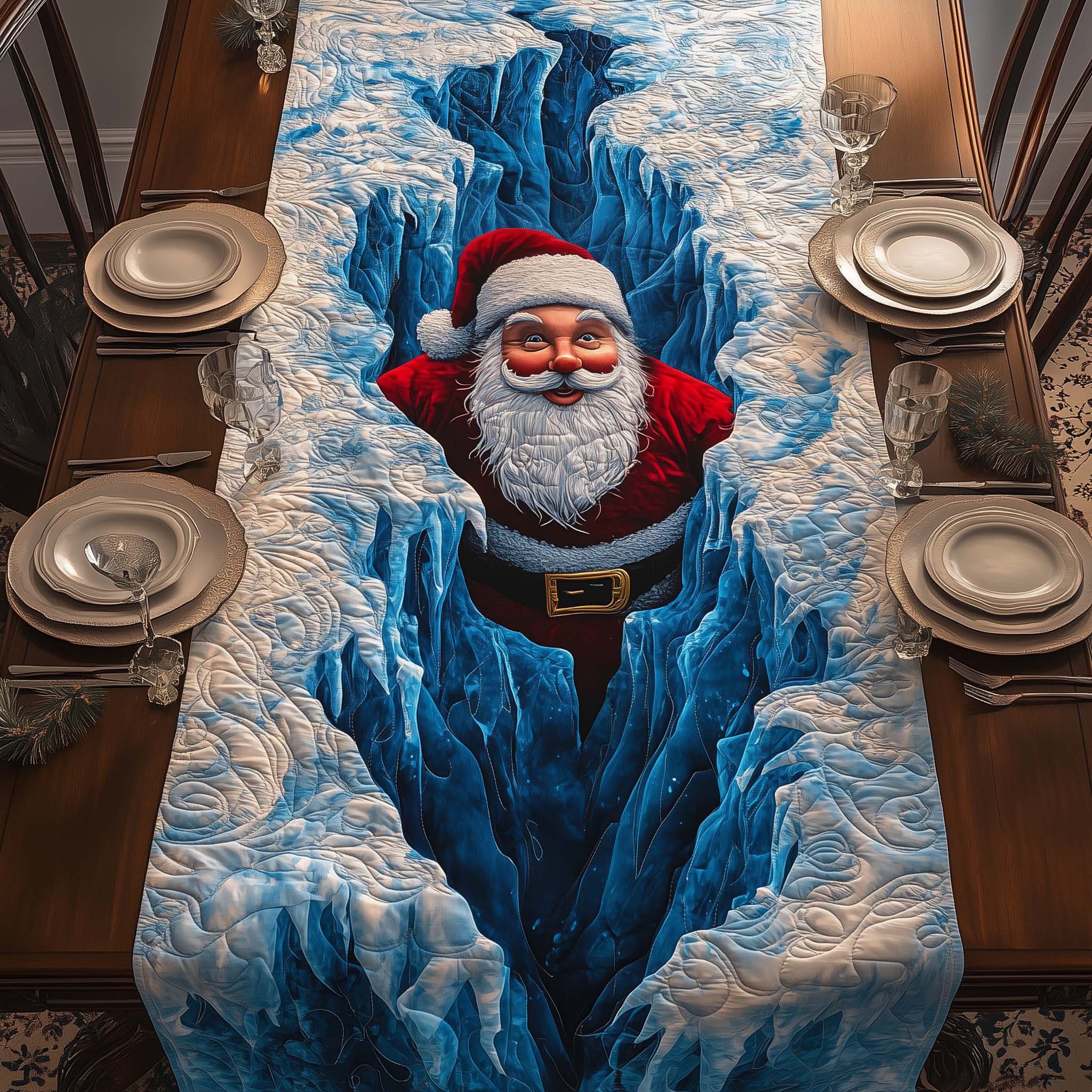 Ice Santa Quilted Table Runner, Easter Table Runner, Spring Table Runner, Mother's Day Gifts