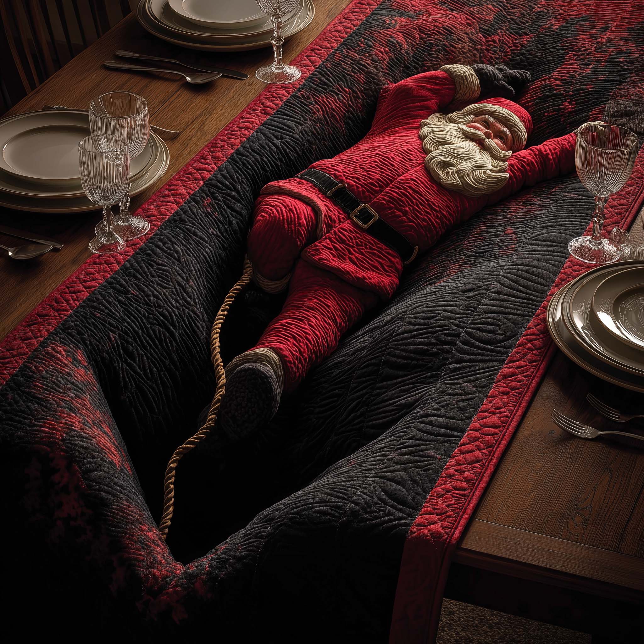 Rope Santa Quilted Table Runner, Easter Table Runner, Spring Table Runner, Mother's Day Gifts