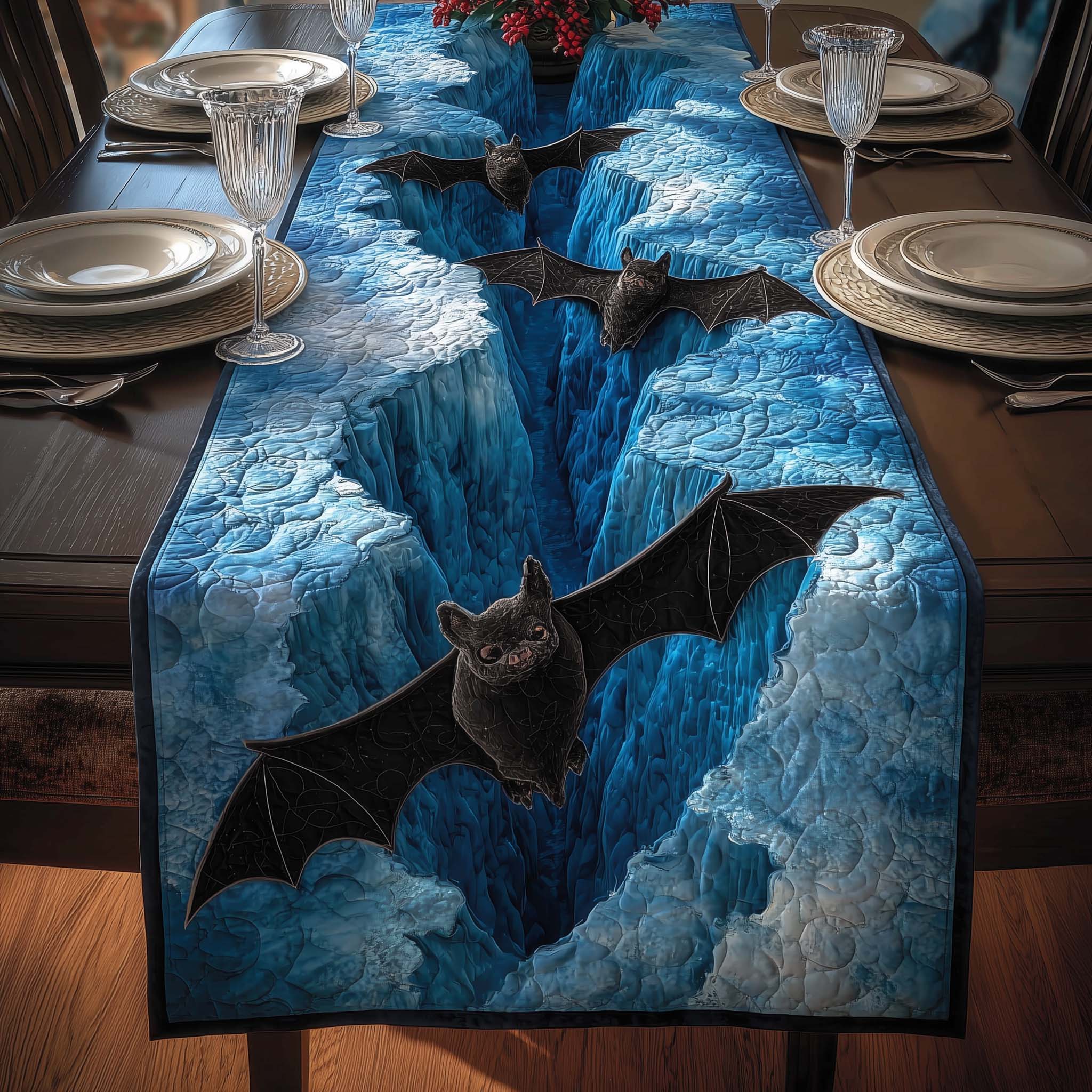 Ice Bats Quilted Table Runner, Easter Table Runner, Spring Table Runner, Mother's Day Gifts