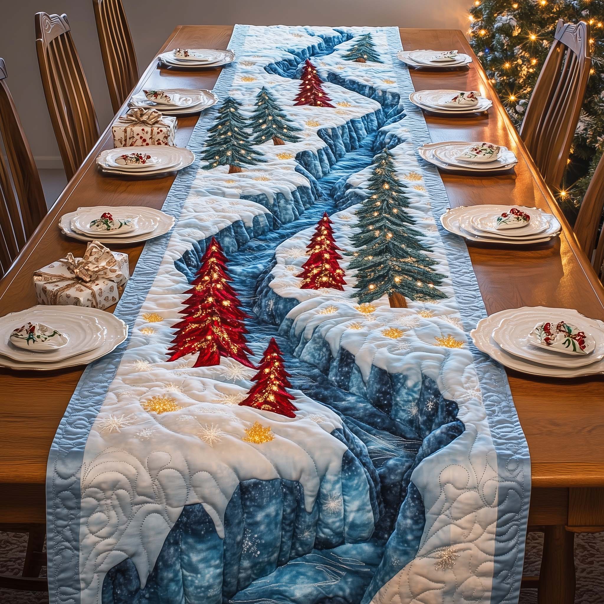 Frosted Canyon Quilted Table Runner, Easter Table Runner, Spring Table Runner, Mother's Day Gifts