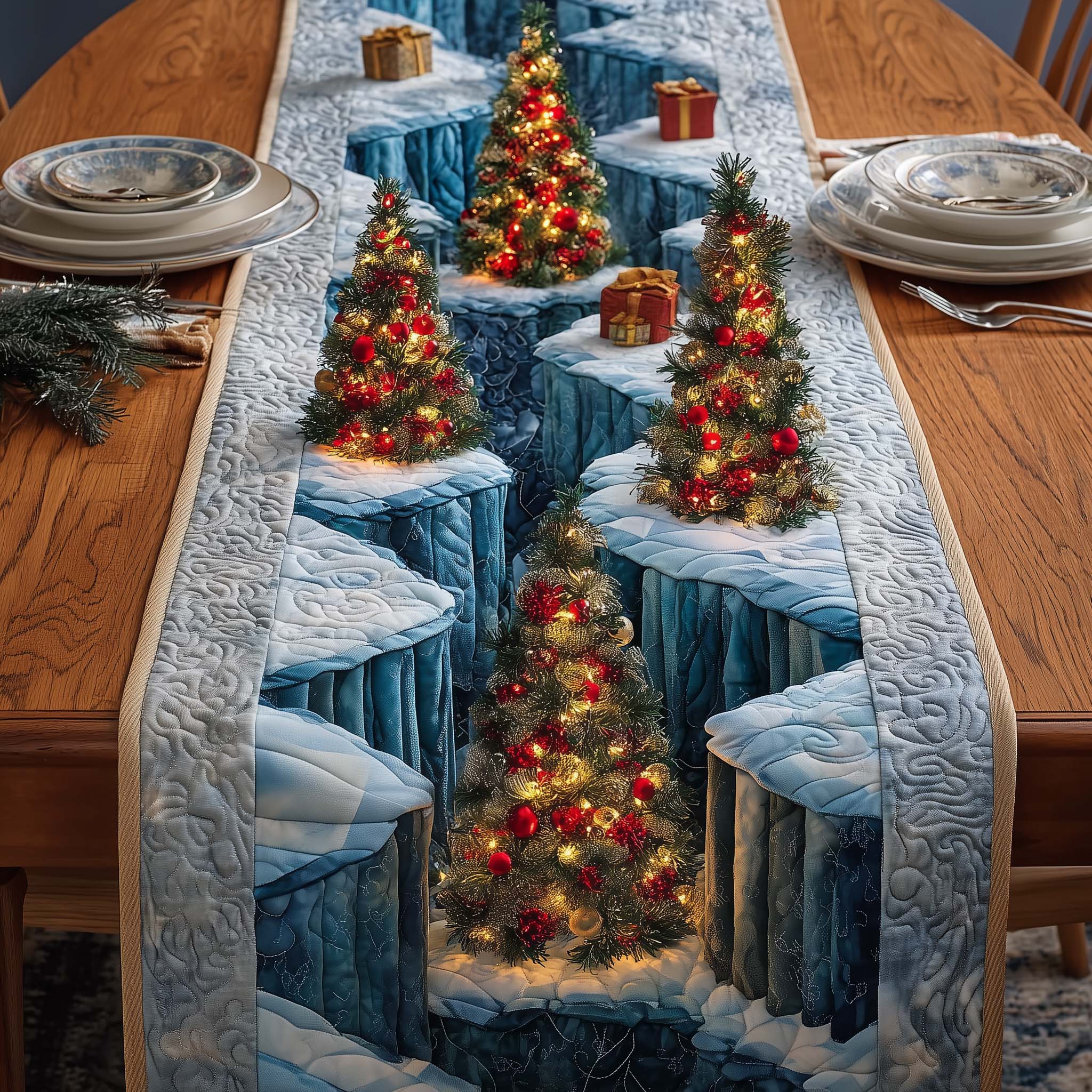 Glacier Grove Quilted Table Runner, Easter Table Runner, Spring Table Runner, Mother's Day Gifts