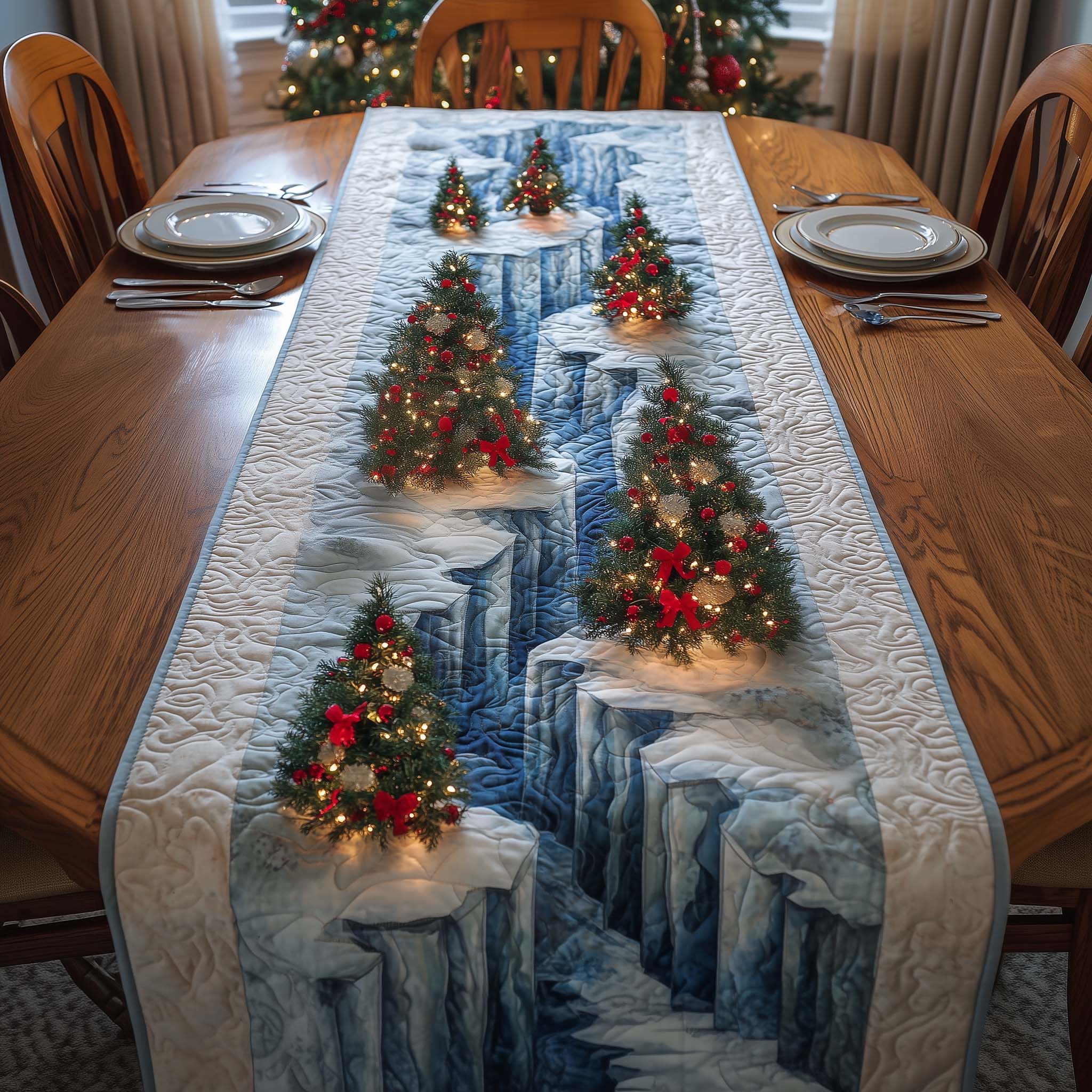 Frozen Valley Quilted Table Runner, Easter Table Runner, Spring Table Runner, Mother's Day Gifts