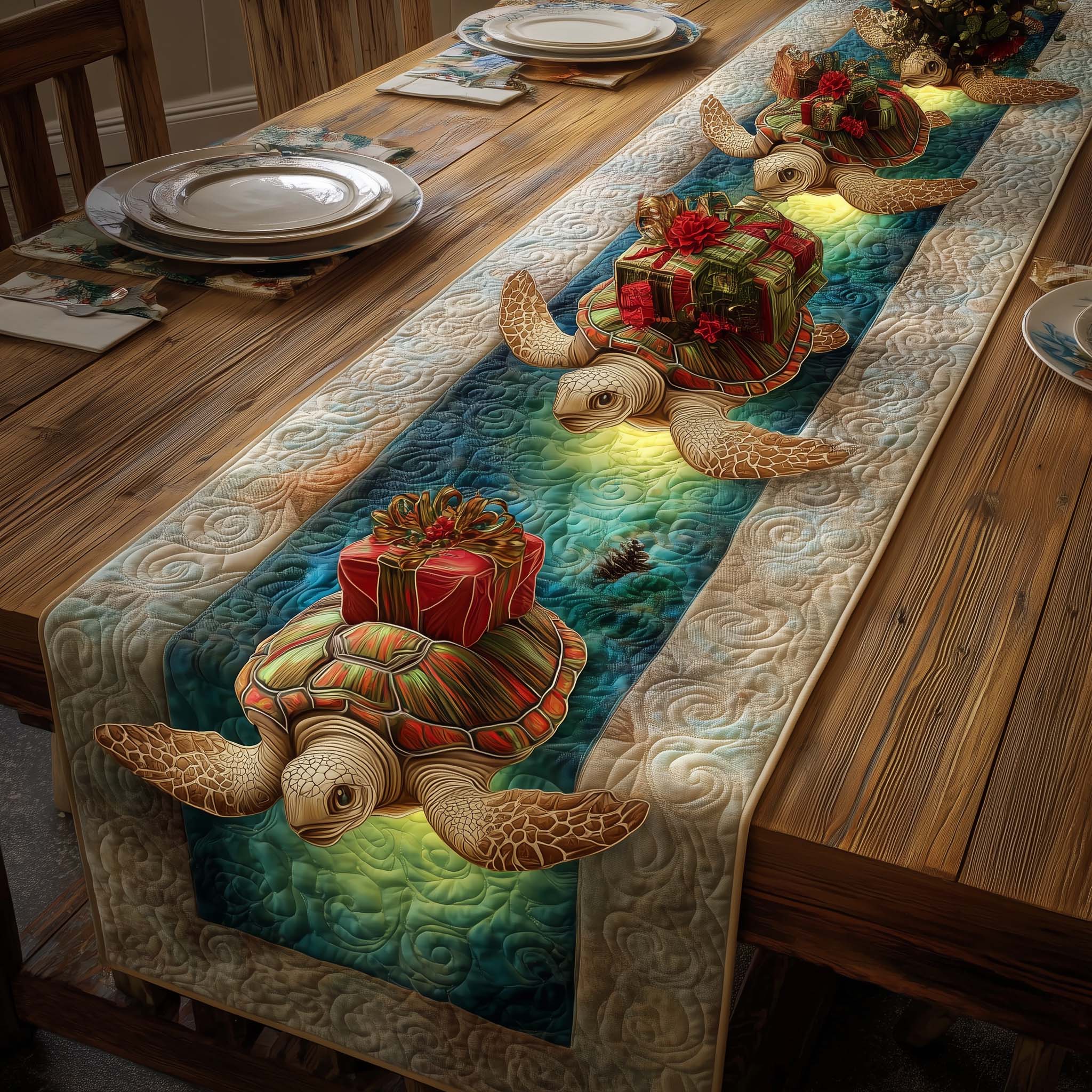 Gift Gliders Quilted Table Runner, Easter Table Runner, Spring Table Runner, Mother's Day Gifts