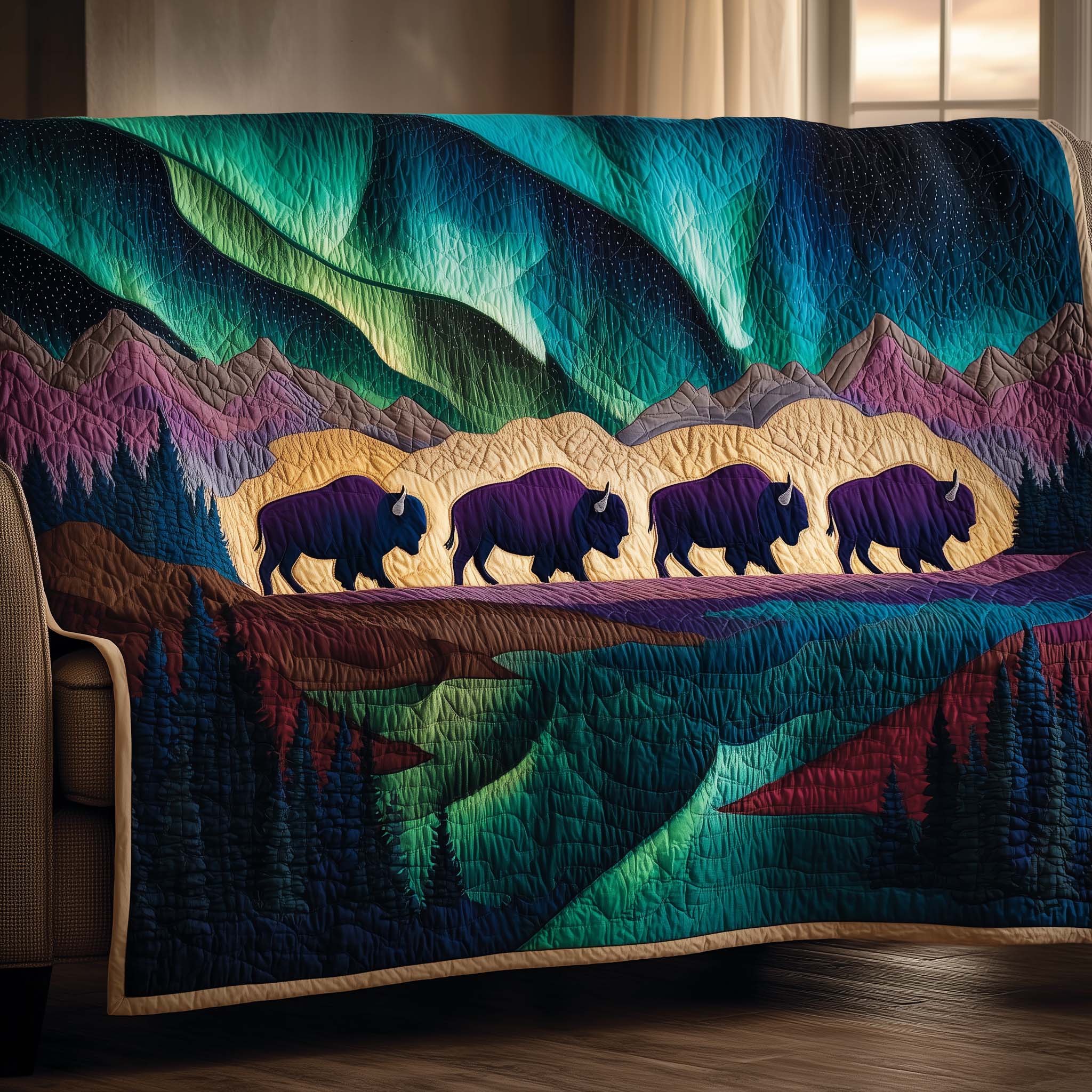 Sacred Aurora Quilted Sofa Cover Fall Halloween Decor For Sofa Couch