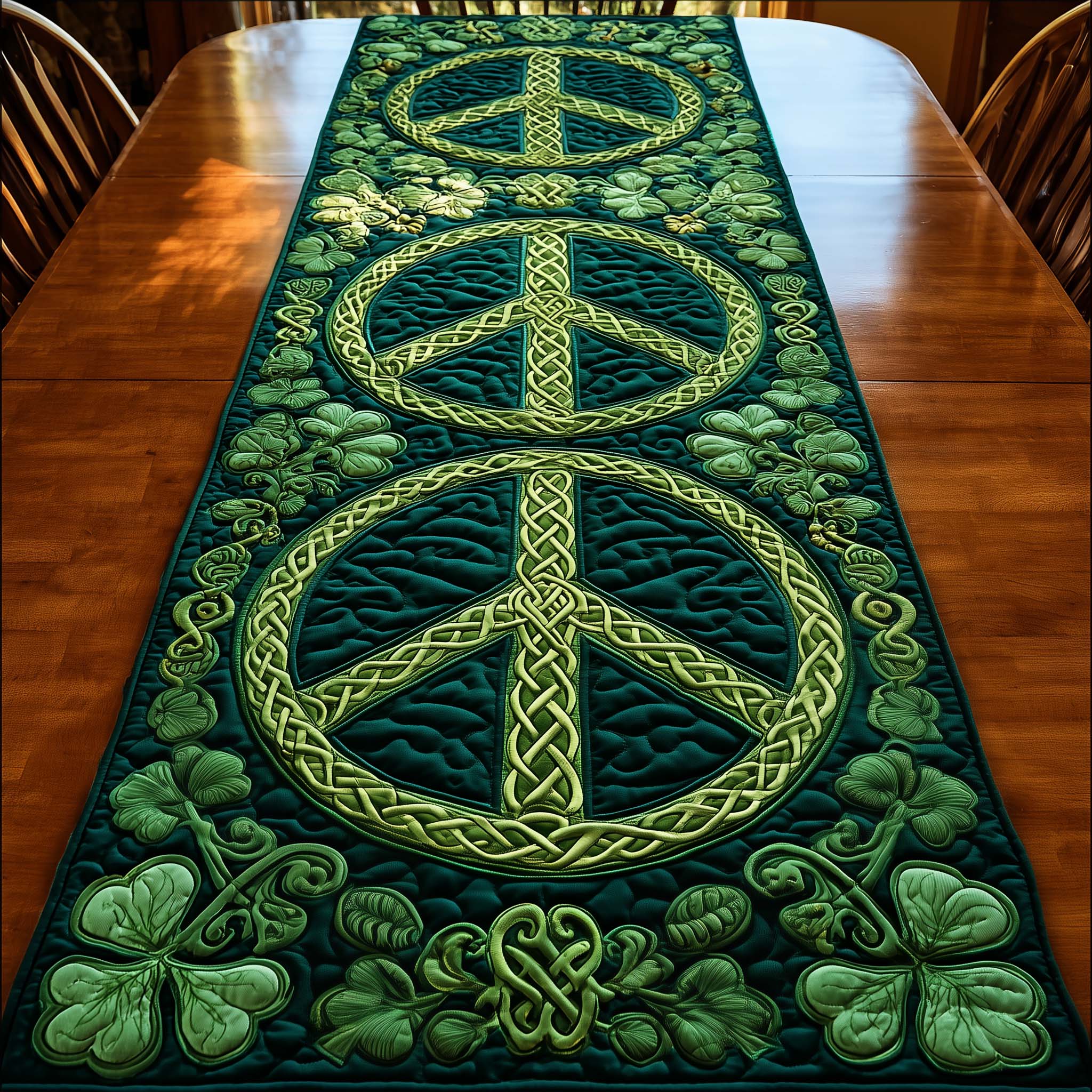 Groovy Clover Quilted Table Runner, Easter Table Runner, Spring Table Runner, Mother's Day Gifts