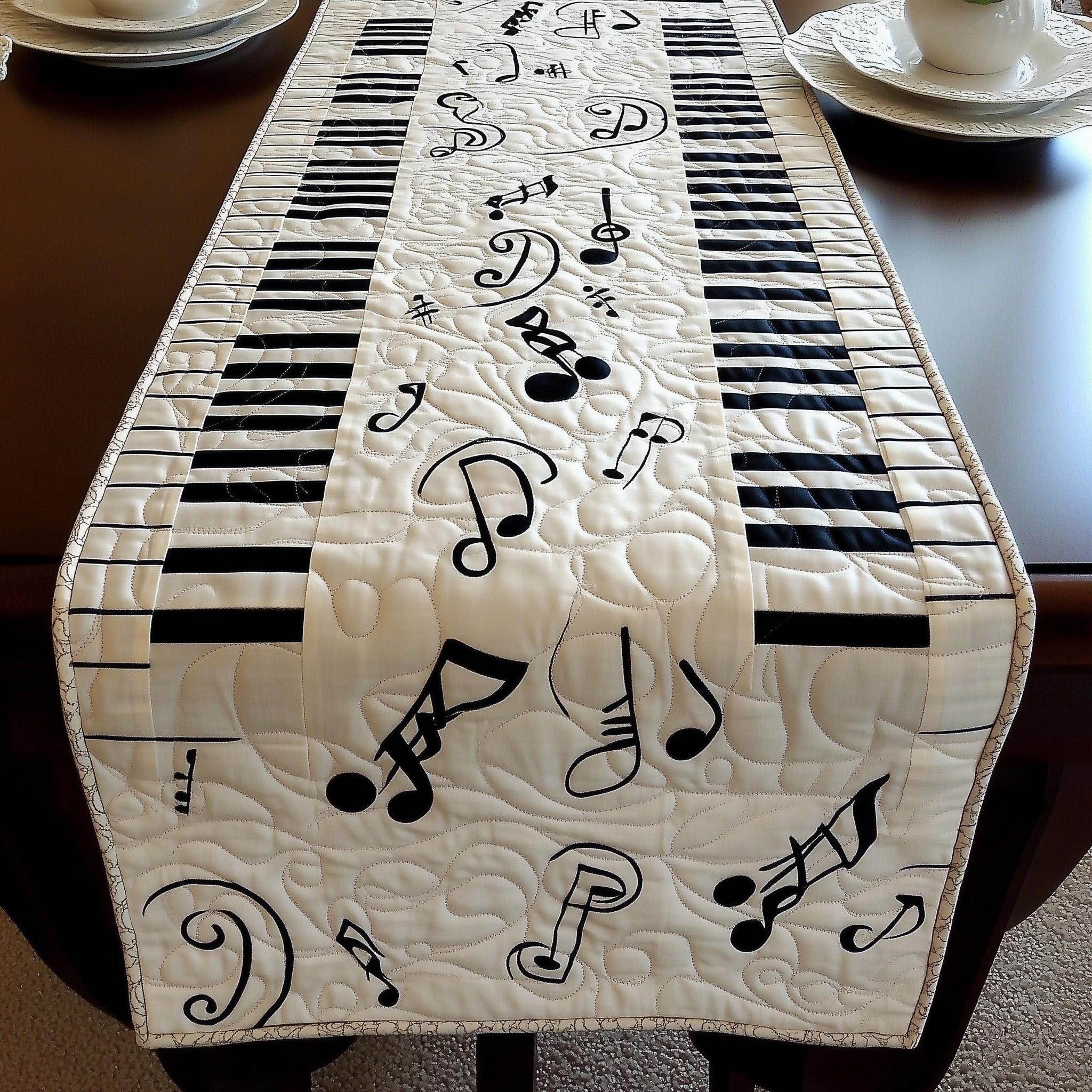 Keyboard Quilted Table Runner, Easter Table Runner, Spring Table Runner, Mother's Day Gifts