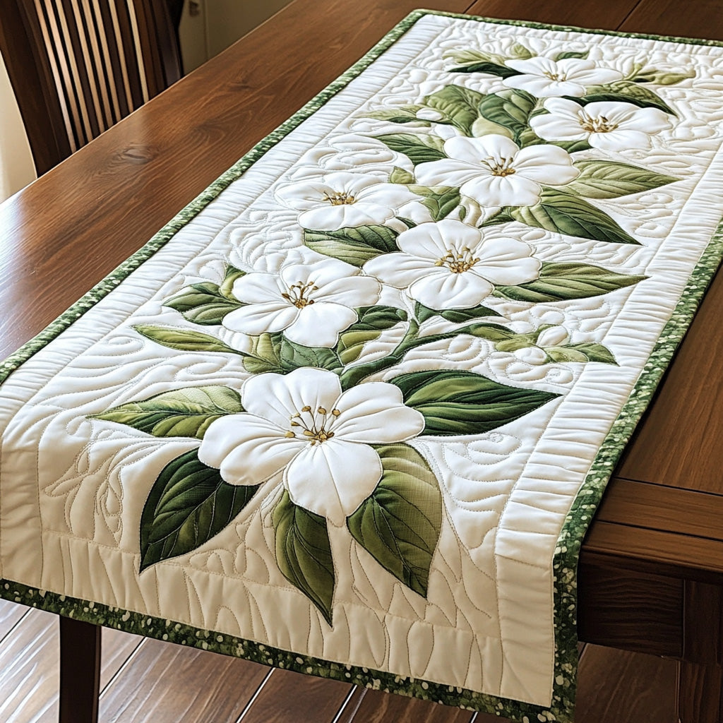 Blooming Dogwood Quilted Table Runner, Easter Table Runner, Spring Table Runner, Mother's Day Gifts
