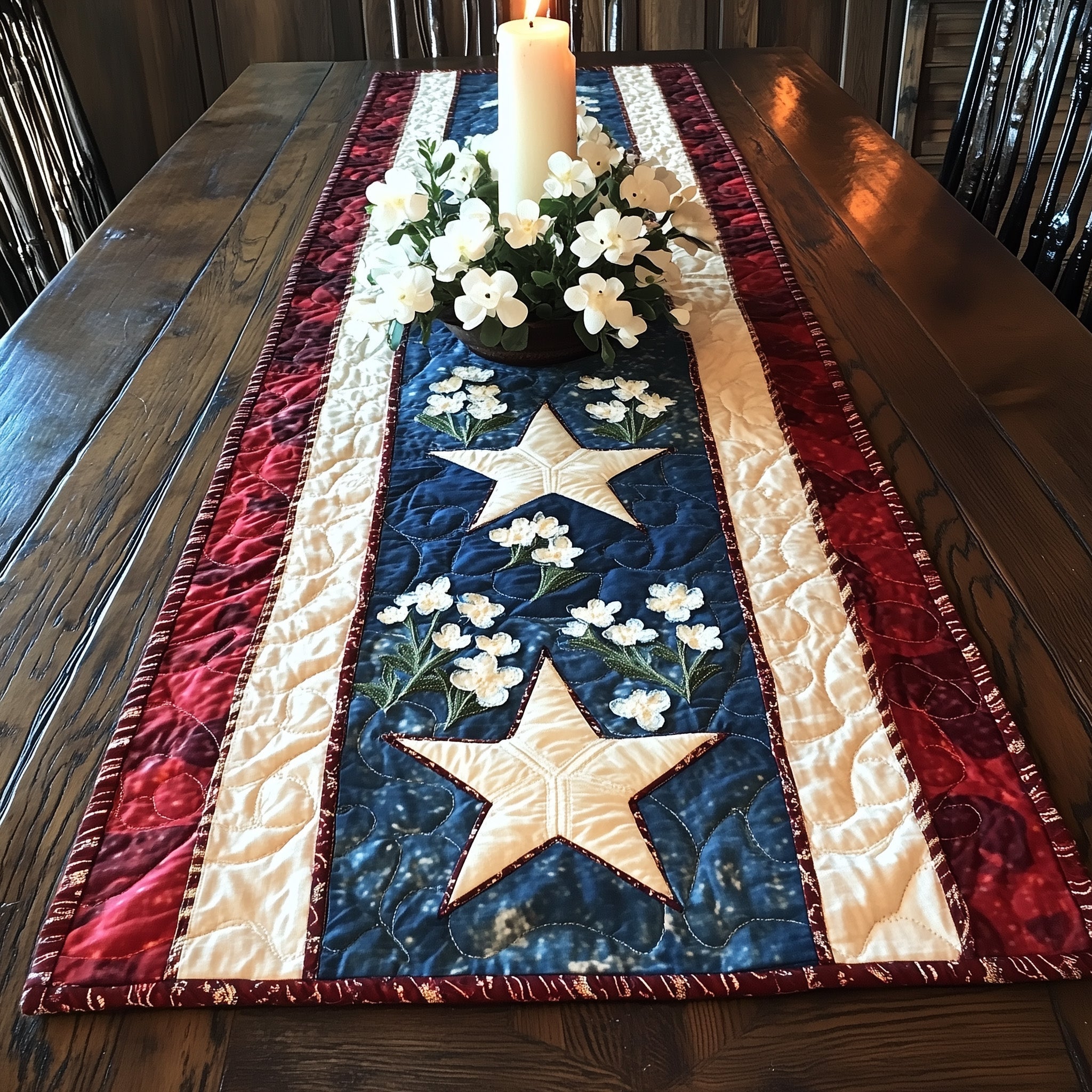 Texas Charm Quilted Table Runner, Easter Table Runner, Spring Table Runner, Mother's Day Gifts