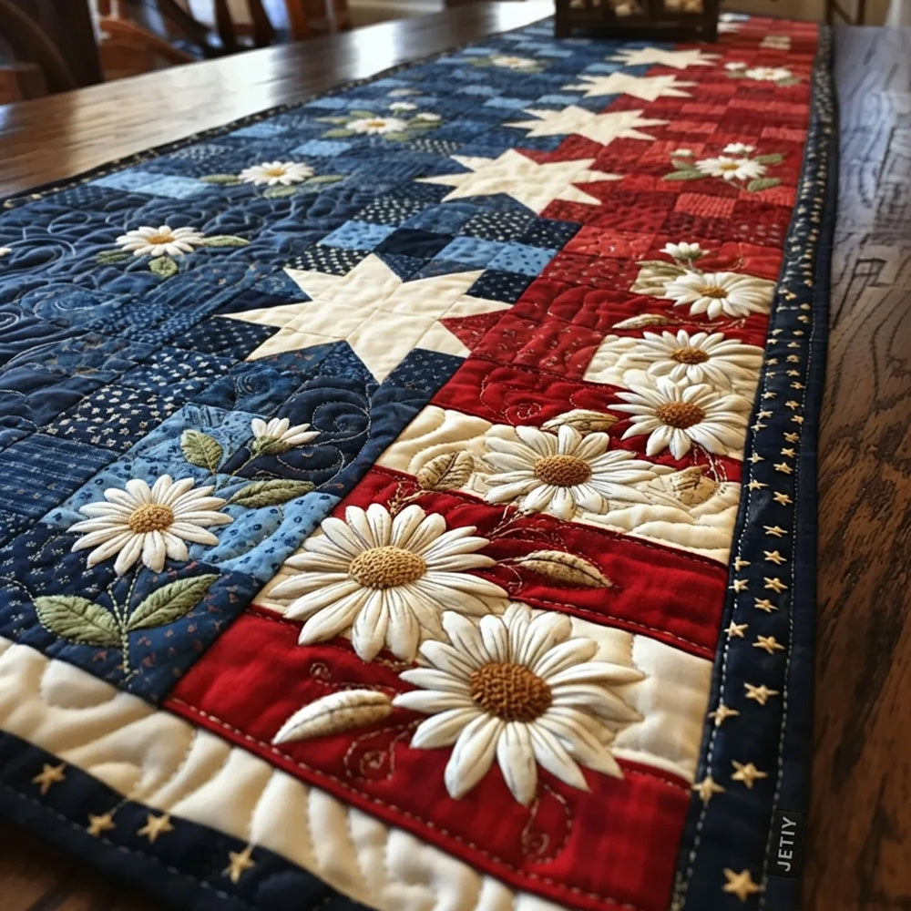 Liberty Daisy Quilted Table Runner, Easter Table Runner, Spring Table Runner, Mother's Day Gifts