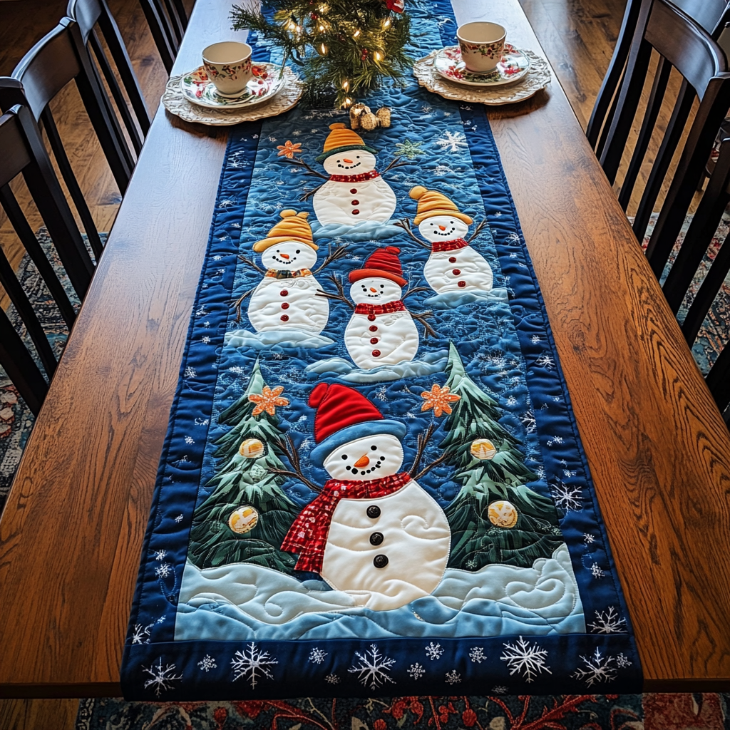 Snowmen Quilted Table Runner, Easter Table Runner, Spring Table Runner, Mother's Day Gifts