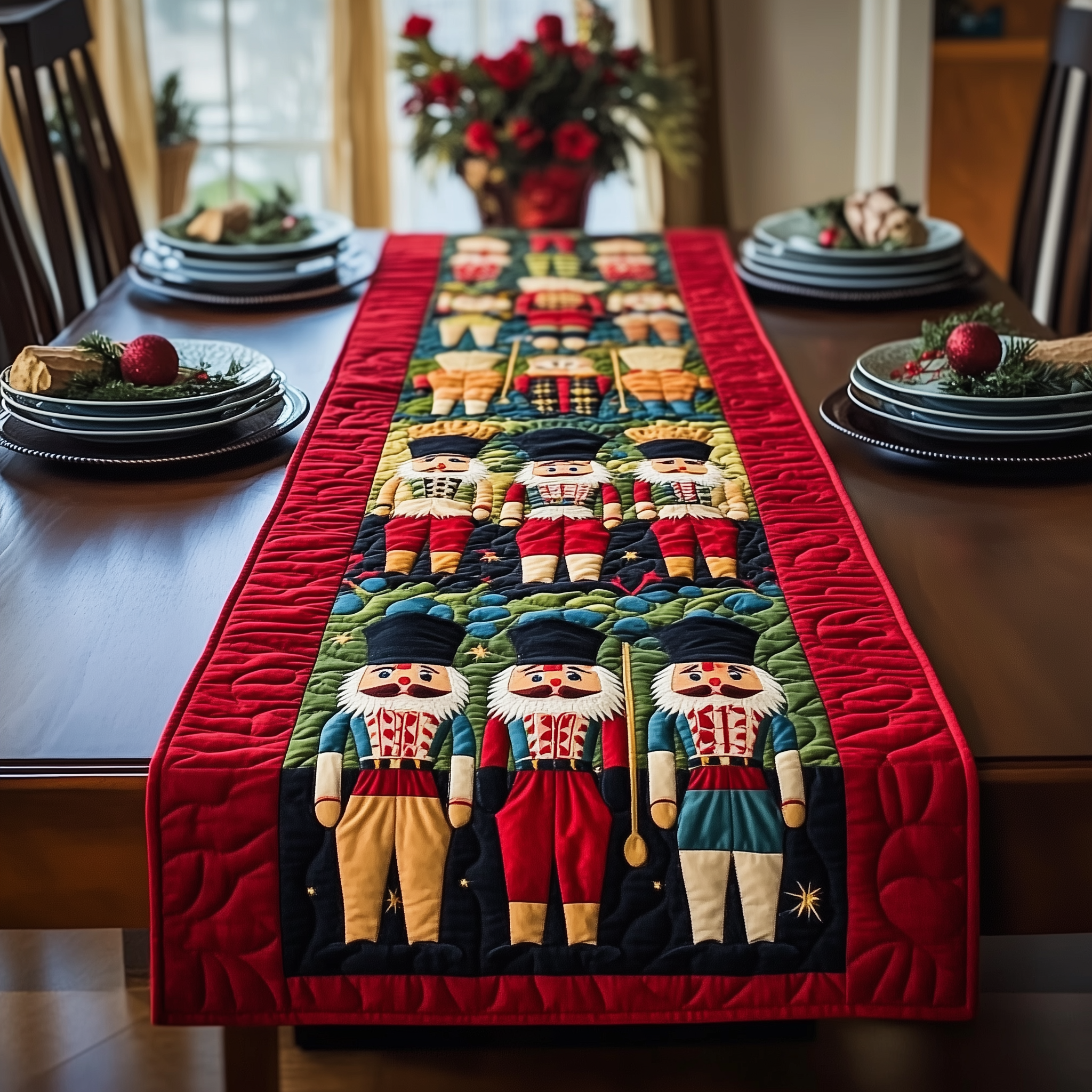 Christmas Nutcracker Quilted Table Runner, Easter Table Runner, Spring Table Runner, Mother's Day Gifts