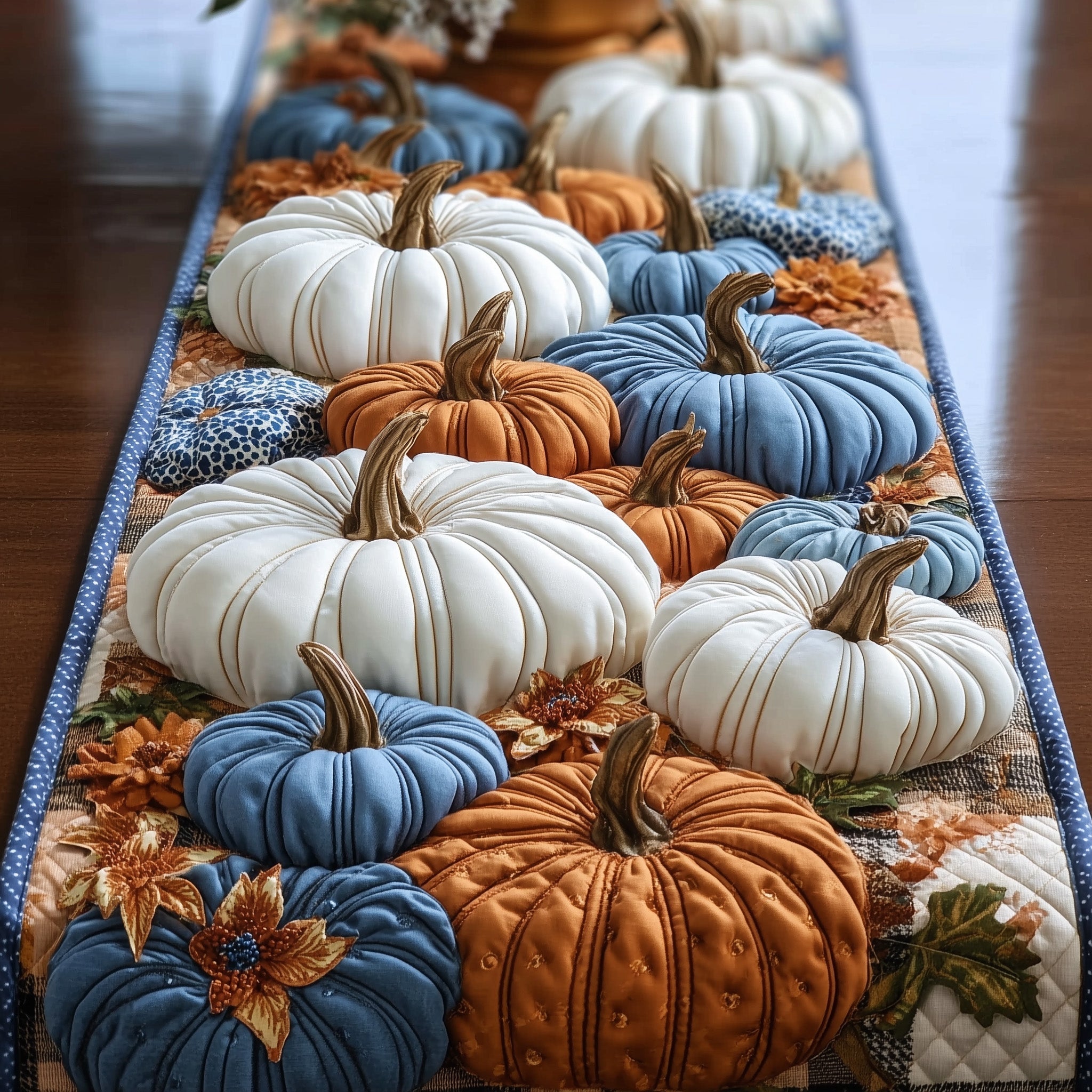 Crisp Autumn Patch Quilted Table Runner, Easter Table Runner, Spring Table Runner, Mother's Day Gifts