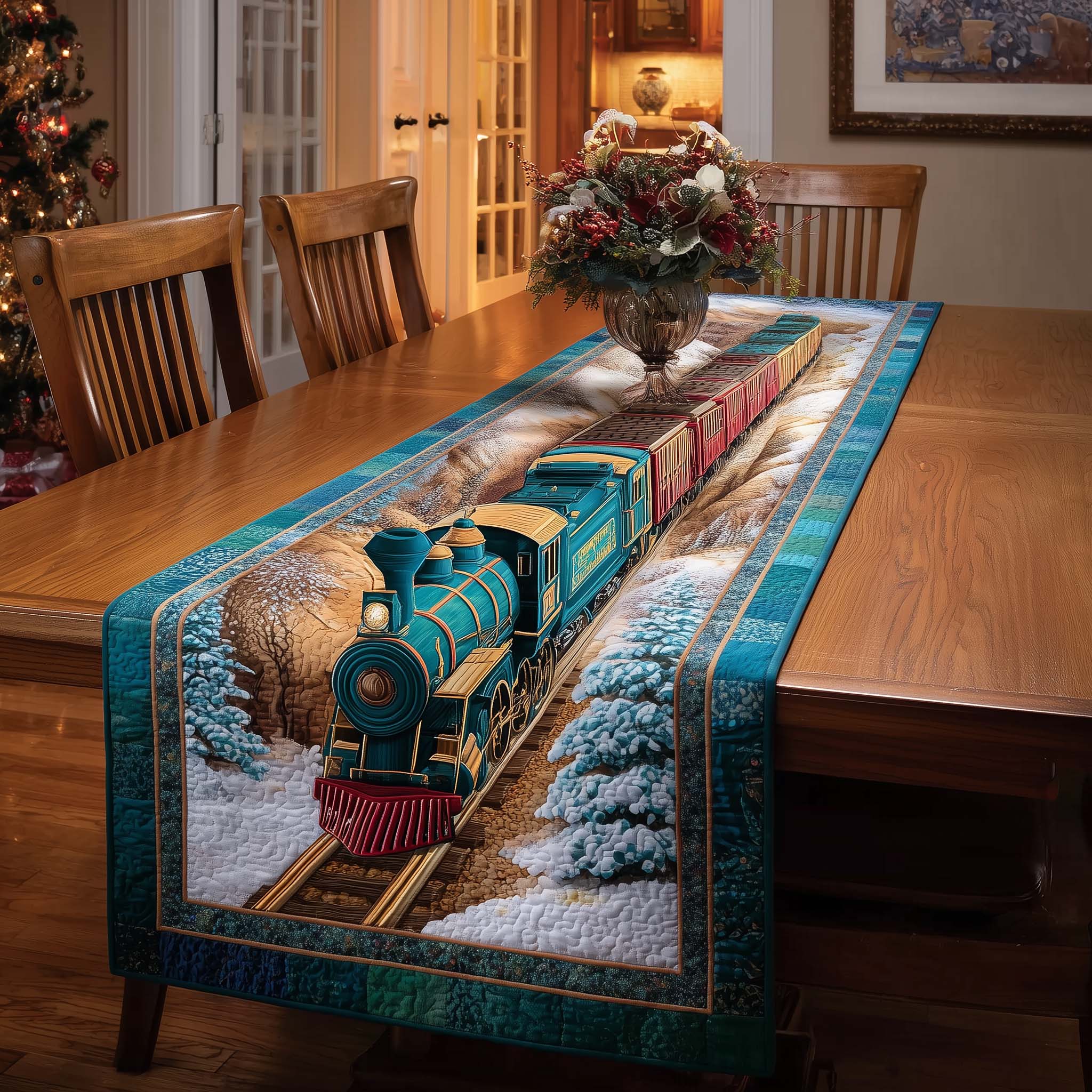Holiday Express Quilted Table Runner, Easter Table Runner, Spring Table Runner, Mother's Day Gifts