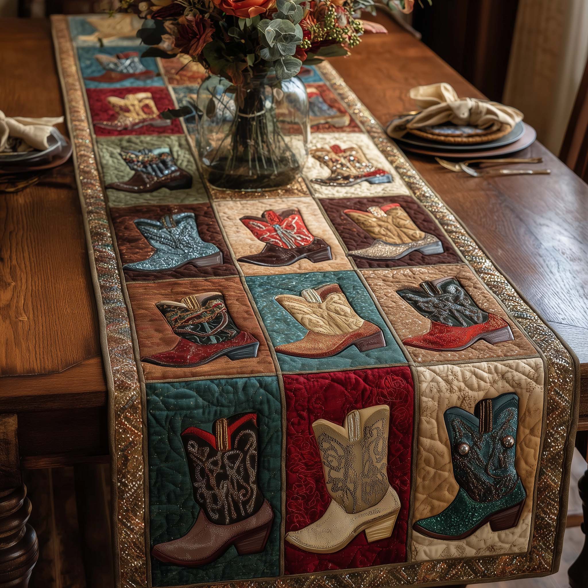Desert Trails Quilted Table Runner, Easter Table Runner, Spring Table Runner, Mother's Day Gifts