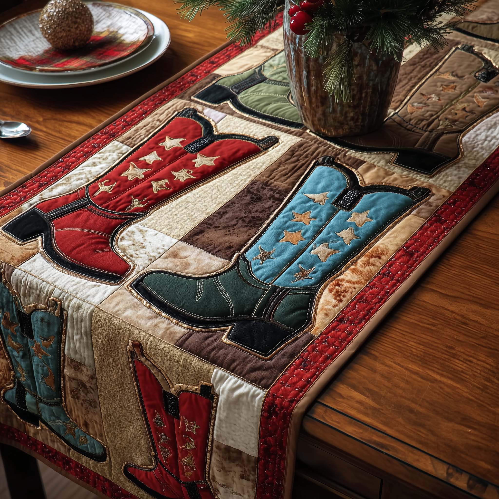 Western Mesa Quilted Table Runner, Easter Table Runner, Spring Table Runner, Mother's Day Gifts