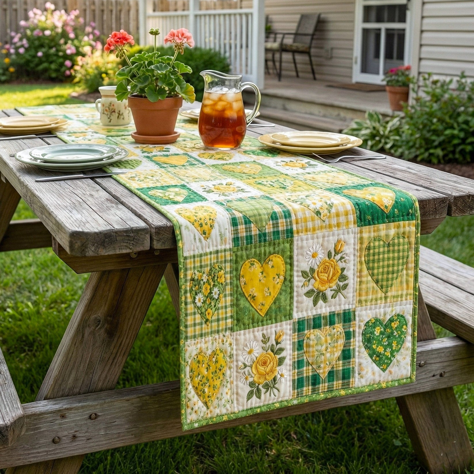 Springtime Adore Quilted Table Runner, Easter Table Runner, Spring Table Runner, Mother's Day Gifts