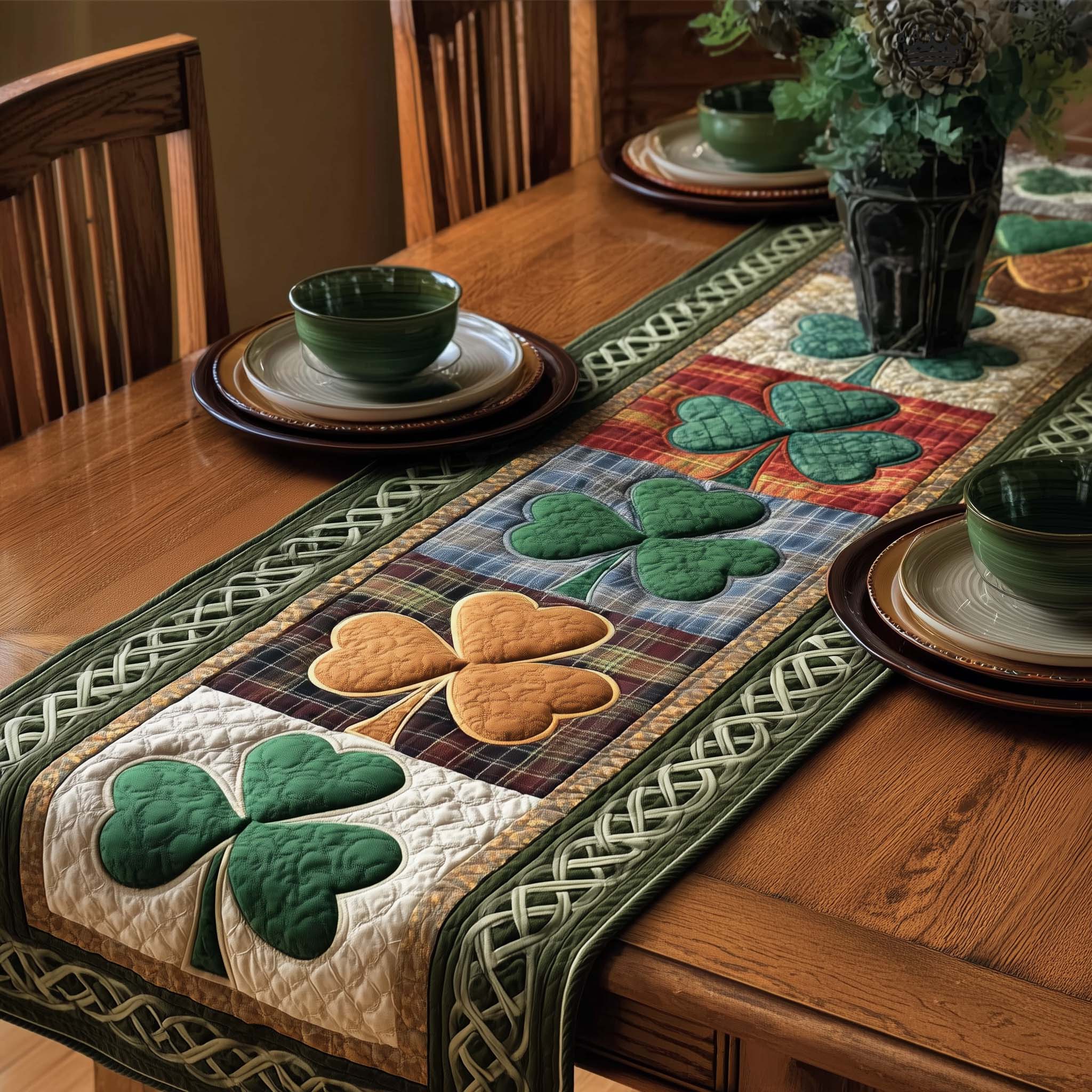 Blessed Greenery Quilted Table Runner, Easter Table Runner, Spring Table Runner, Mother's Day Gifts