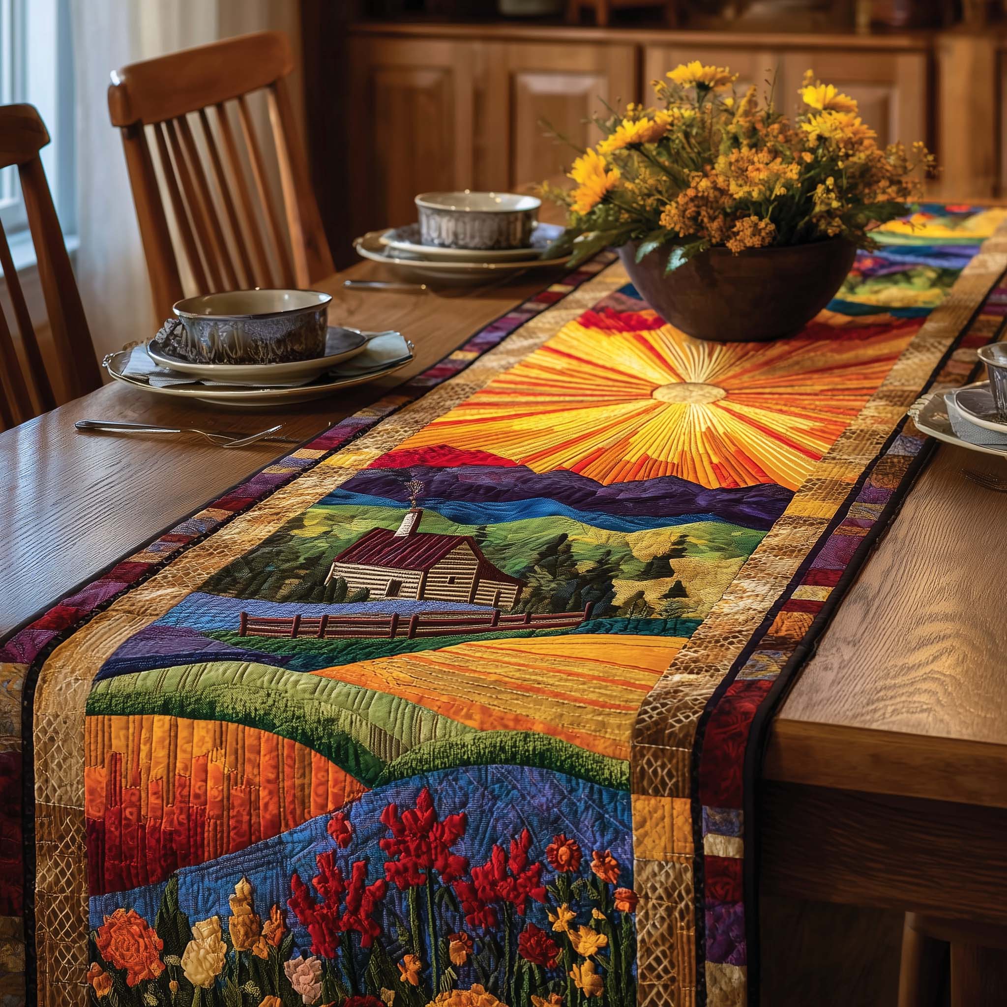 Meadow Homelife Quilted Table Runner, Easter Table Runner, Spring Table Runner, Mother's Day Gifts