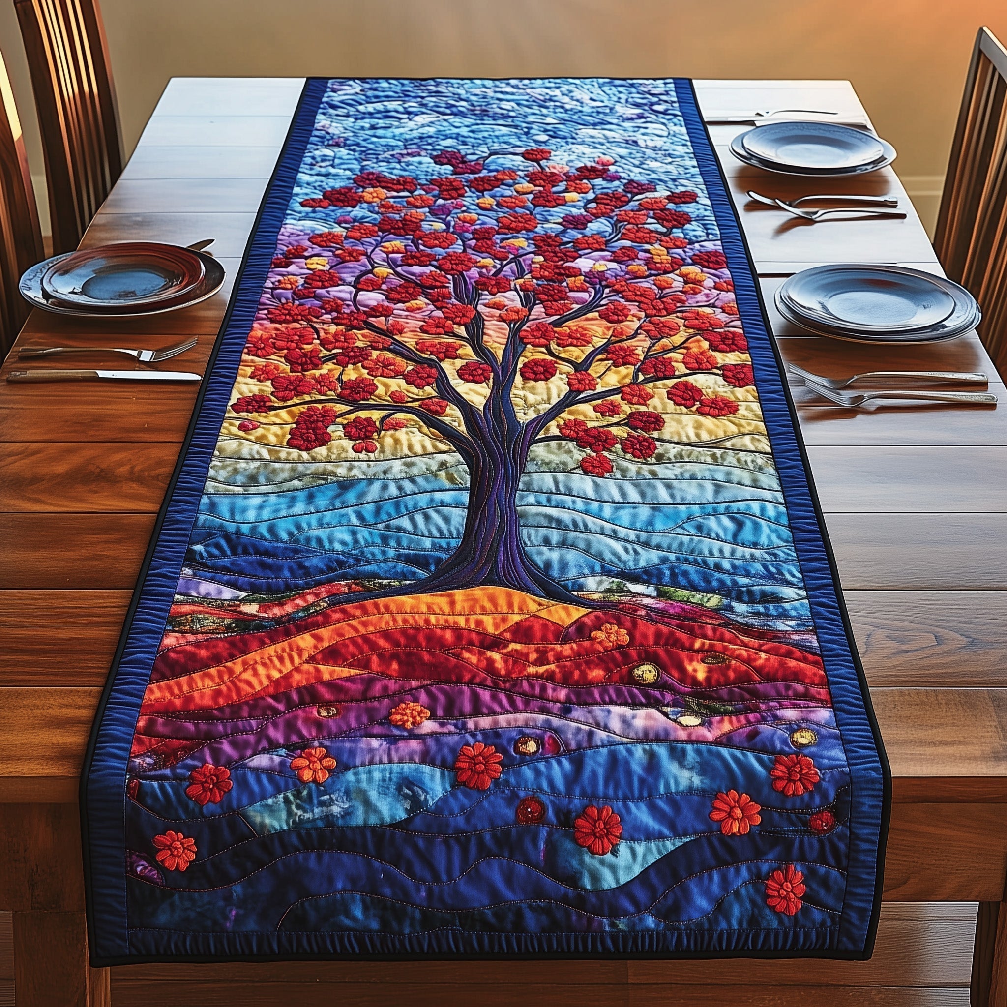 Radiant Sunrise Quilted Table Runner, Easter Table Runner, Spring Table Runner, Mother's Day Gifts