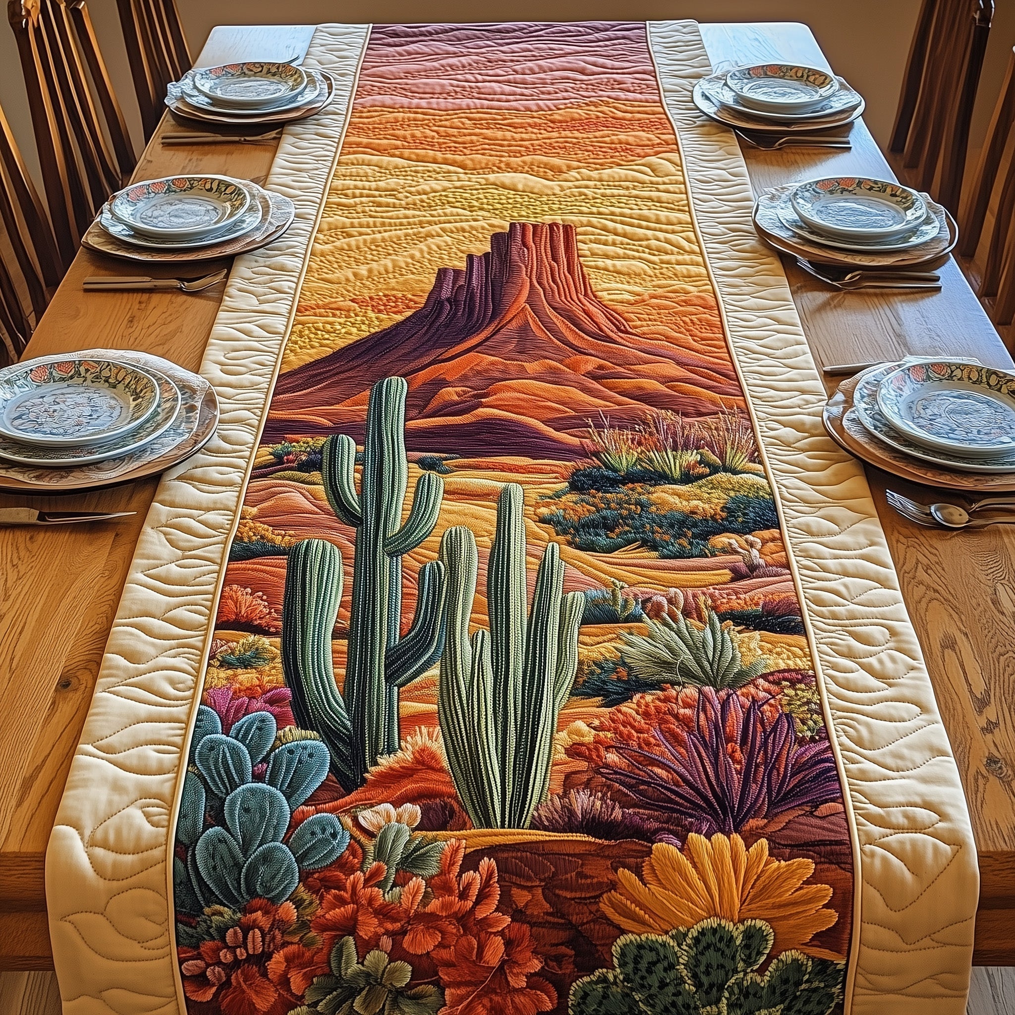 Southwest Spirit Quilted Table Runner, Easter Table Runner, Spring Table Runner, Mother's Day Gifts