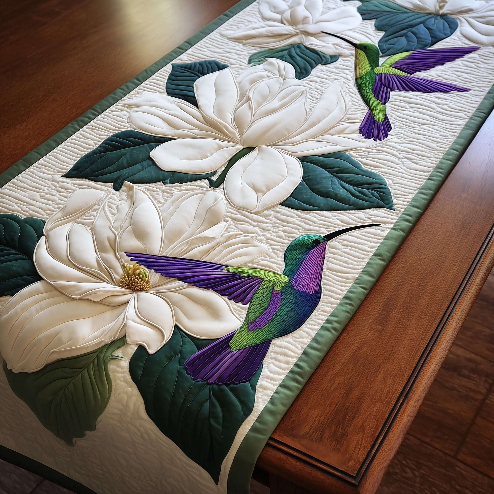 Magnolia Dance Quilted Table Runner, Easter Table Runner, Spring Table Runner, Mother's Day Gifts